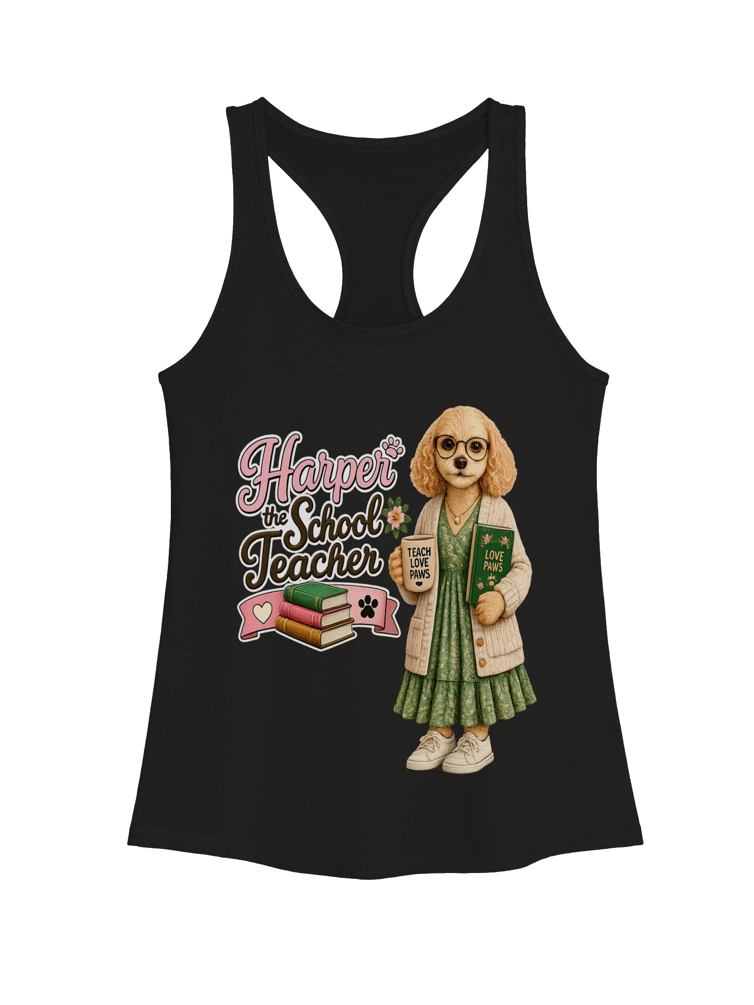 Harper the School Teacher Dog Racerback adult Tank product image (2)
