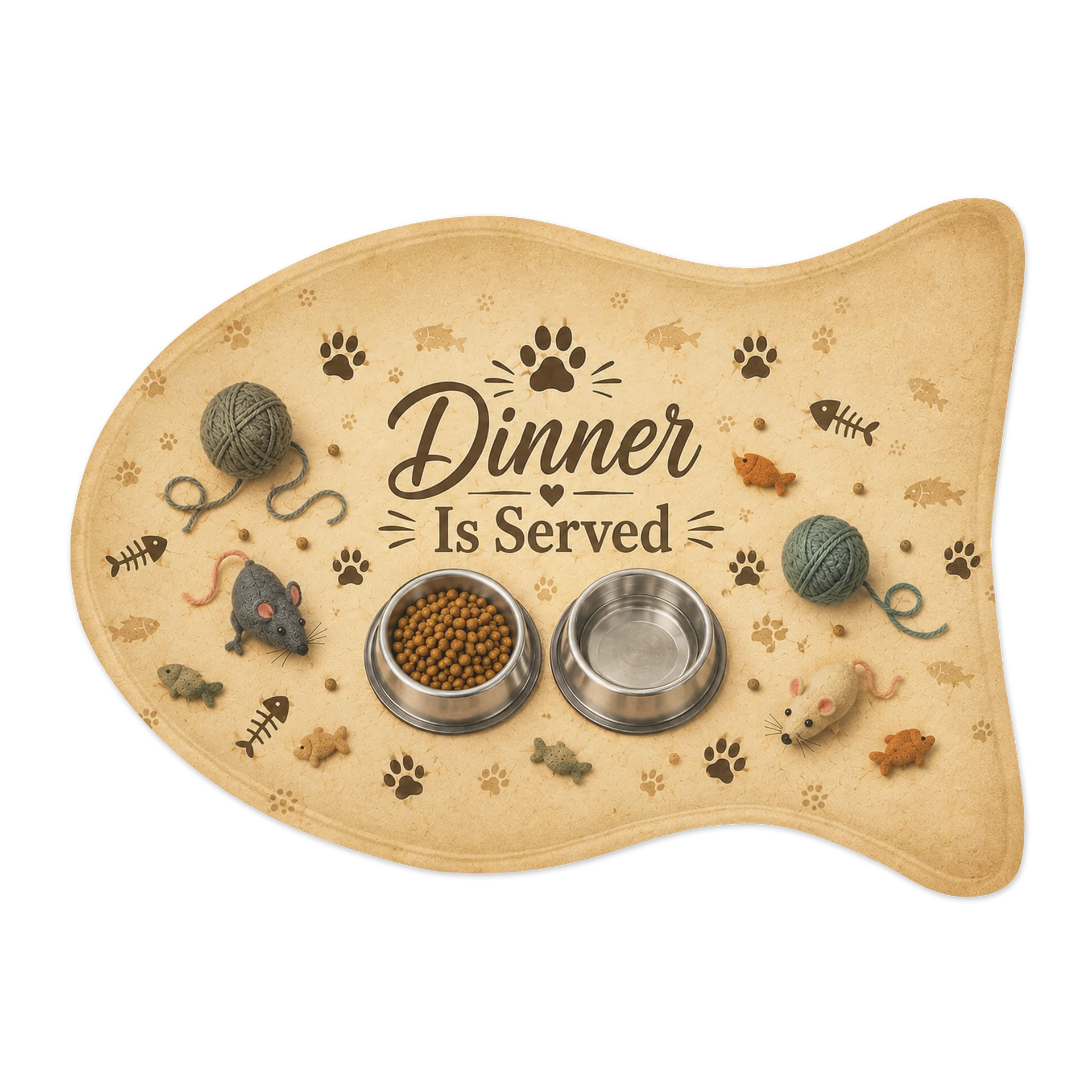 Dinner Is Served Fish-Shaped Pet Feeding Mat product image (1)