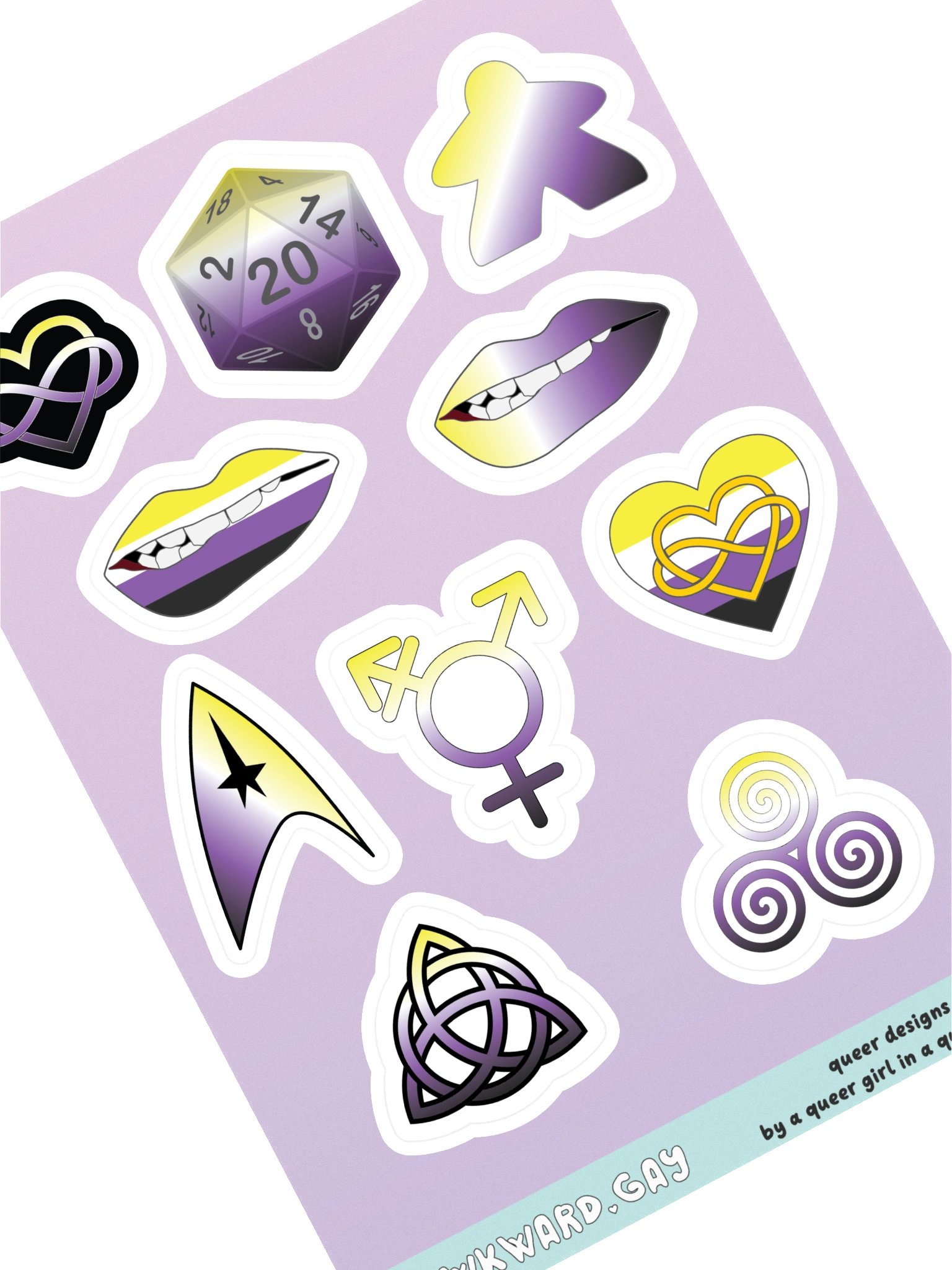 Non-binary Pride Mixed Designs Sticker Sheet product image (1)