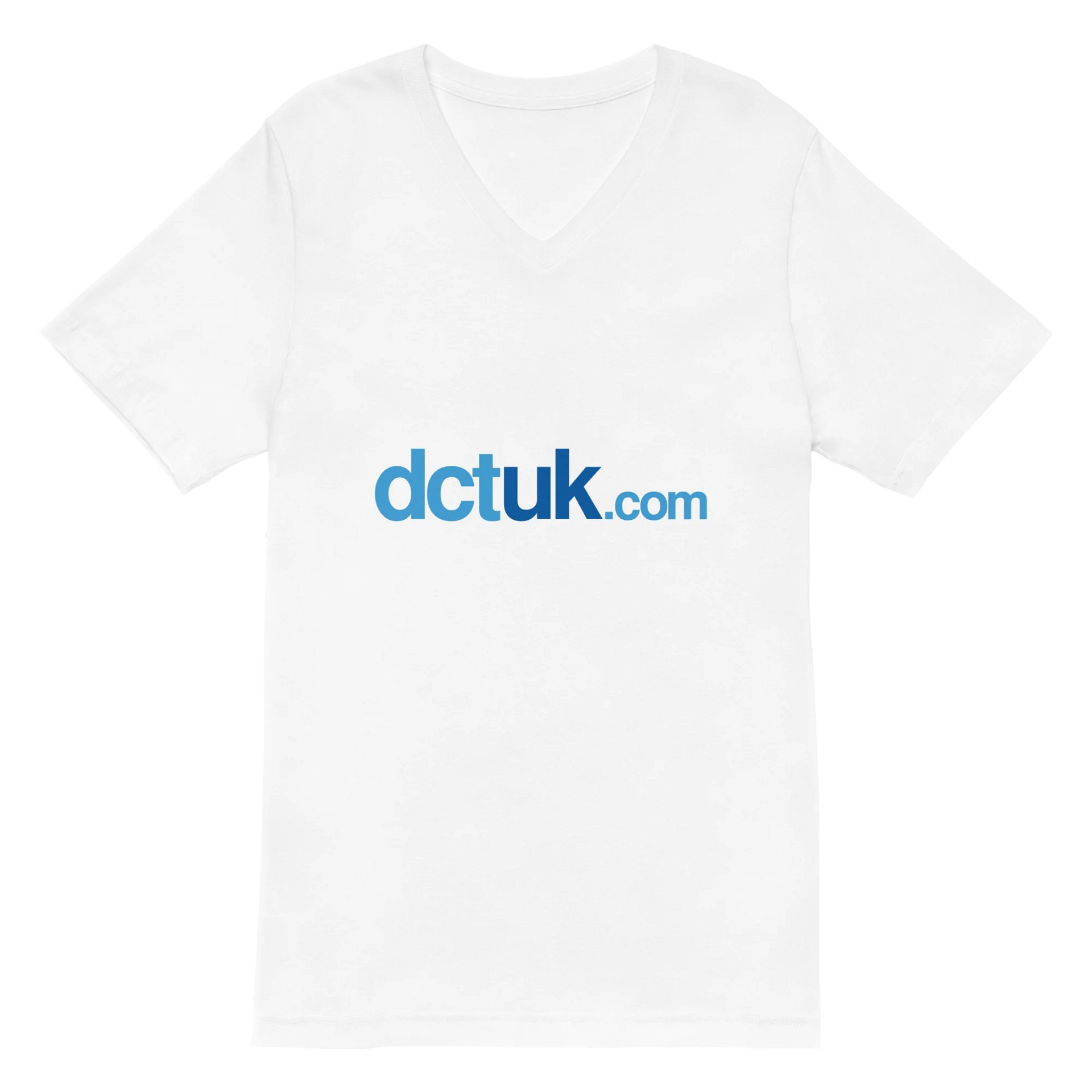 Unisex DCTUK White V-Neck Tee product image (2)