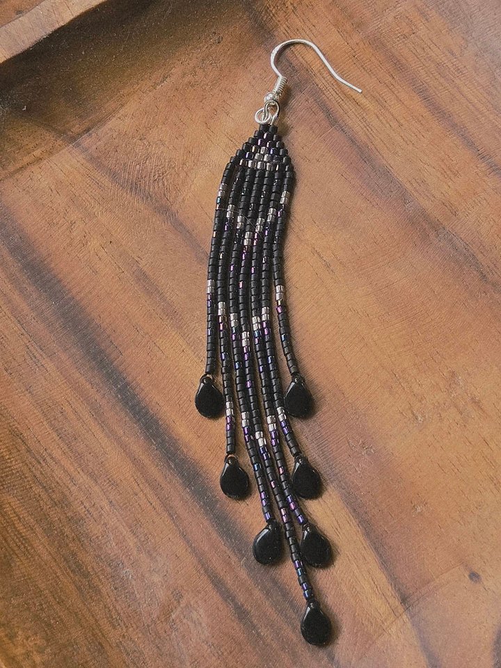 Black & Silver Drop Earrings product image (1)