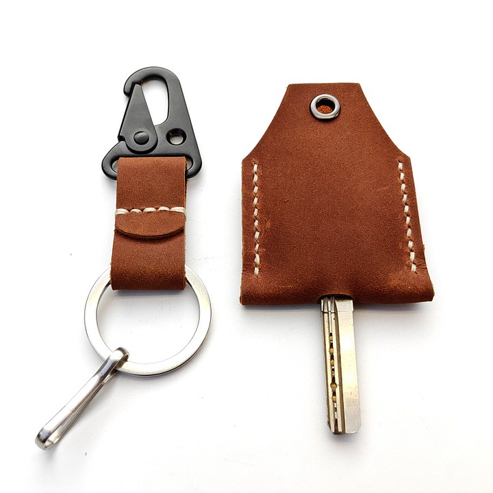 MEEBOY Personalized handmade leather key sleeve; Custom leather keychain; Protective Key cover for Broken Key product image (1)