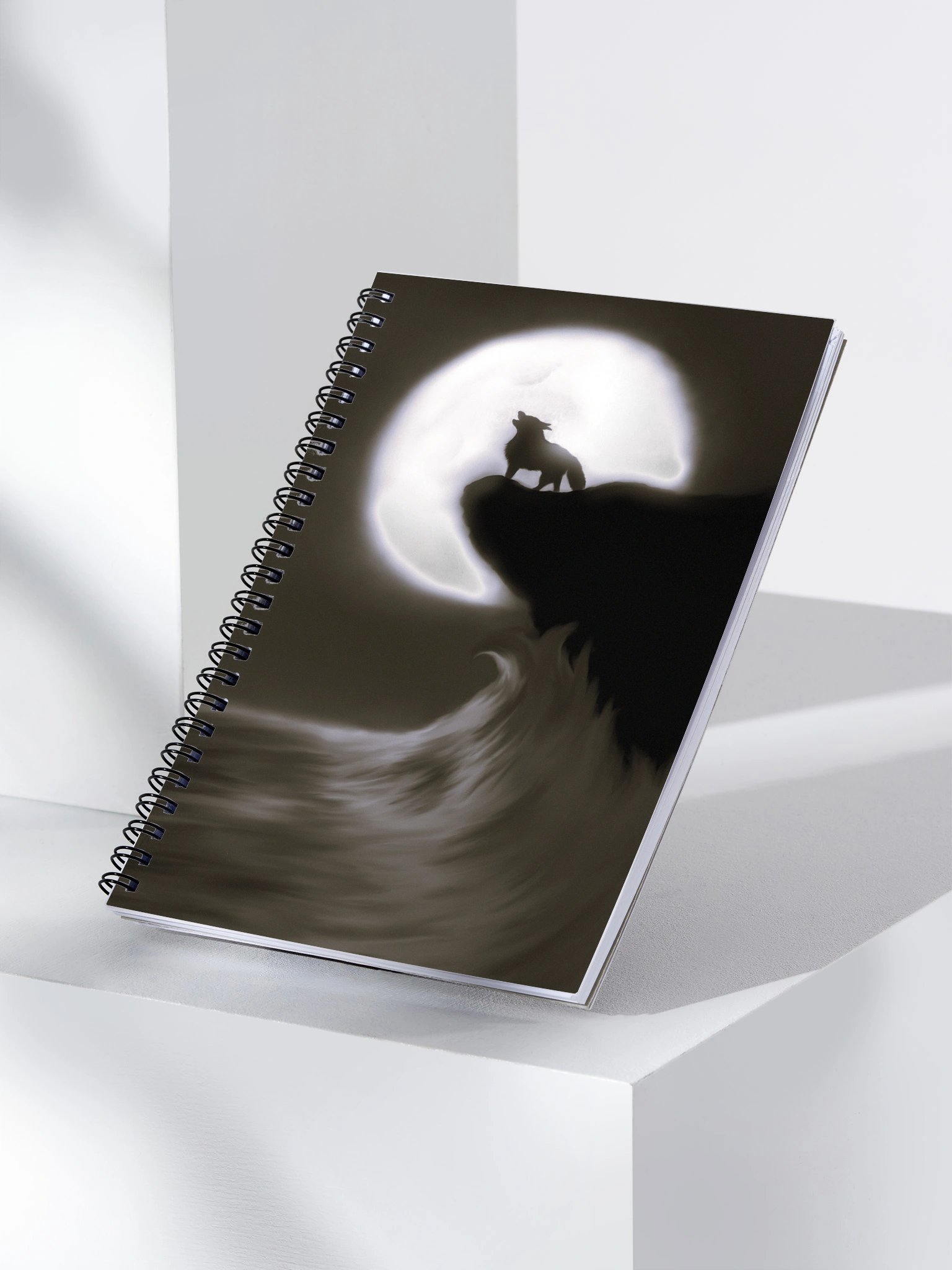 "Wolf on cliff" Spiral Notebook product image (3)