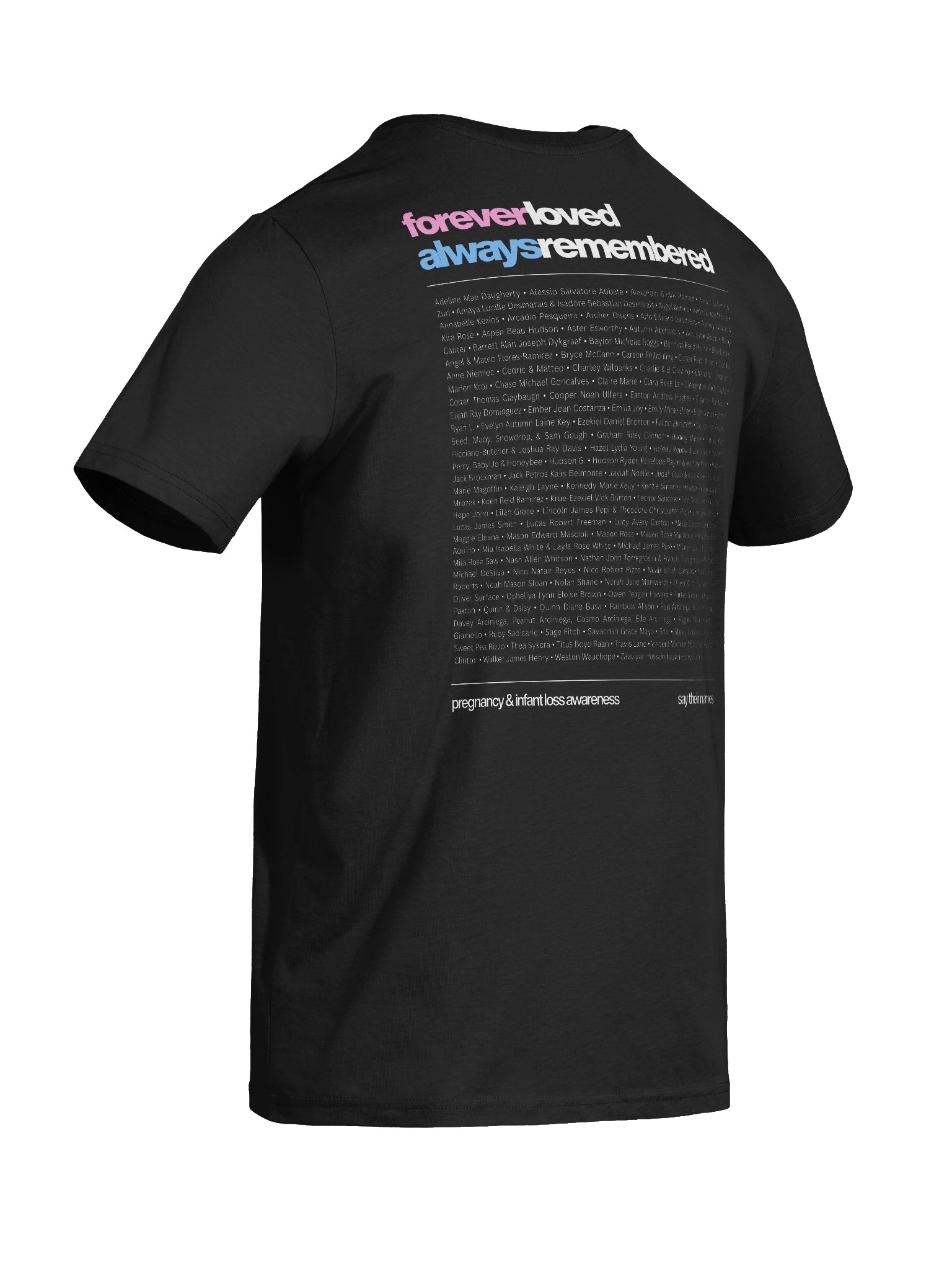 'Halo & Wings' 2026 Memorial Shirt (organic cotton, dark) product image (10)