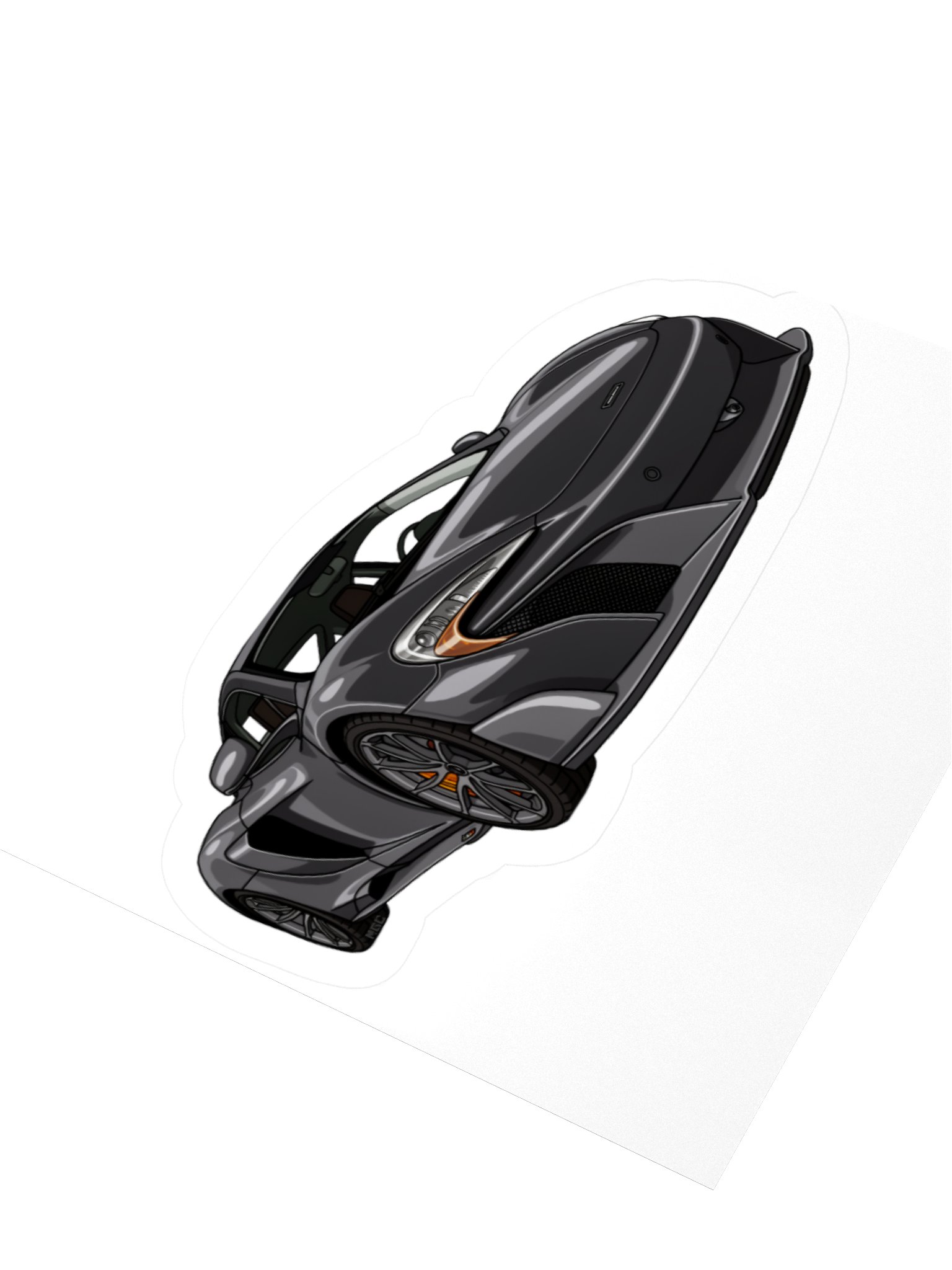 Black McLaren 675LT Sticker (Retro, Sketch, Silhouette) product image (8)