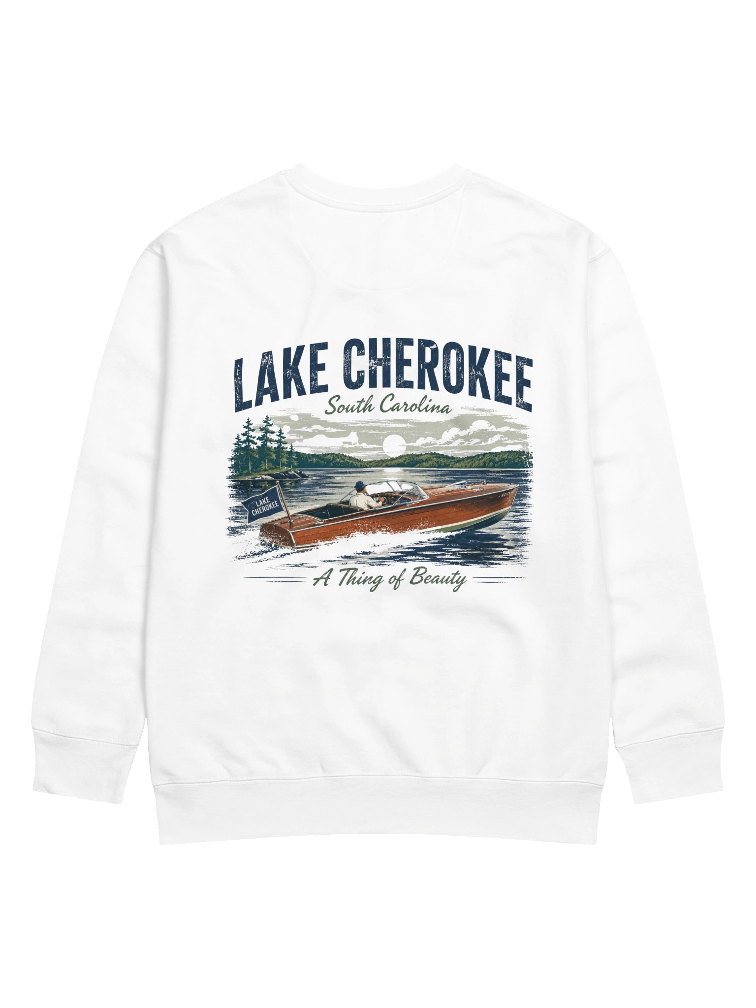 Lake Cherokee Vintage Boat Sweatshirt (back) product image (3)