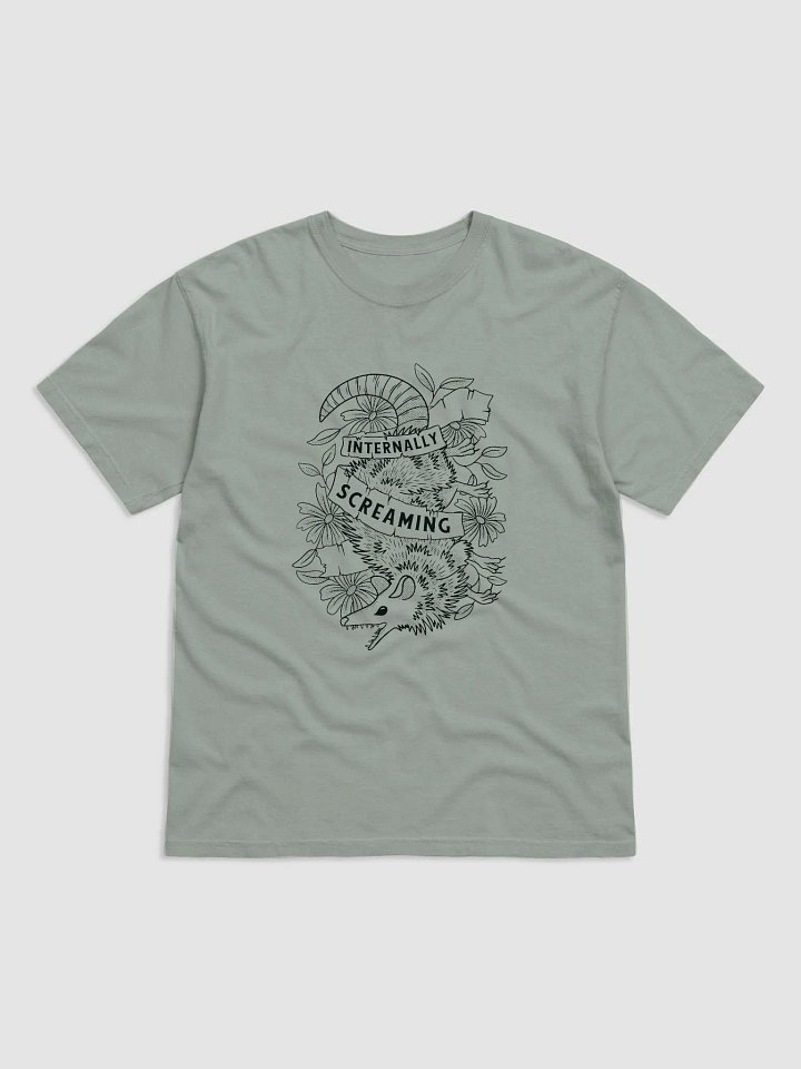 Internally Screaming - Floral Line Art Opossum Shirt | Cottagecore, Goblincore, & Forestcore T-Shirt for Animal Lovers product image (2)