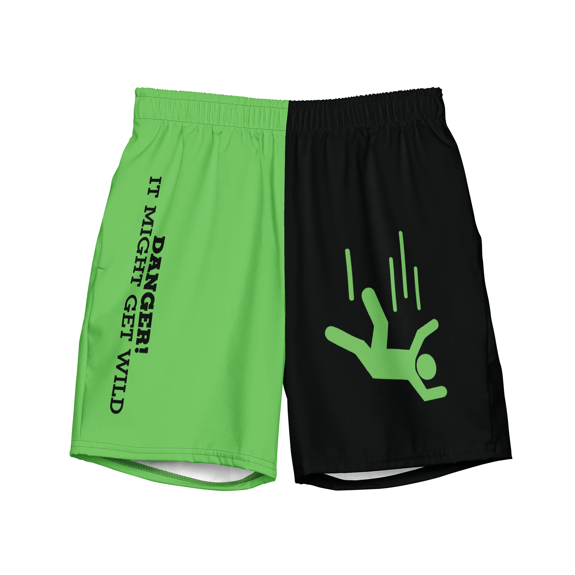 DANGER! - Black/Green Swim Trunks product image (1)