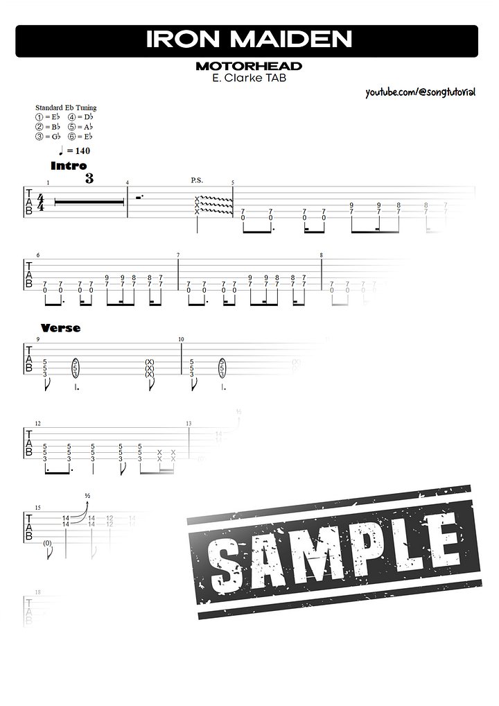 Ace of Spades PDF TAB + Backing Track MP3 product image (2)
