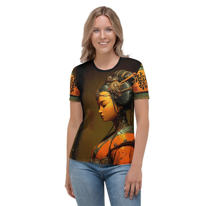 Cyberpunk Geisha T-Shirt | Android Girl Graphic Tee | Japanese Sci-Fi Portrait Shirt | Futuristic Woman Art Tee product image (2)