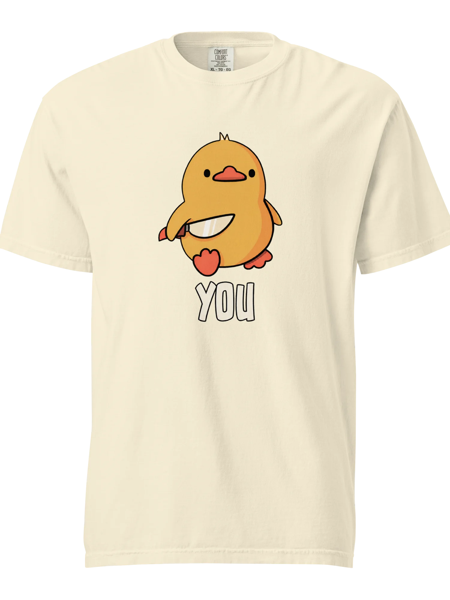 Funny Duck With Knife “YOU” Shirt, Cute Angry Duck Comfort Colors Tee, Dark Humor Graphic T-Shirt product image (11)