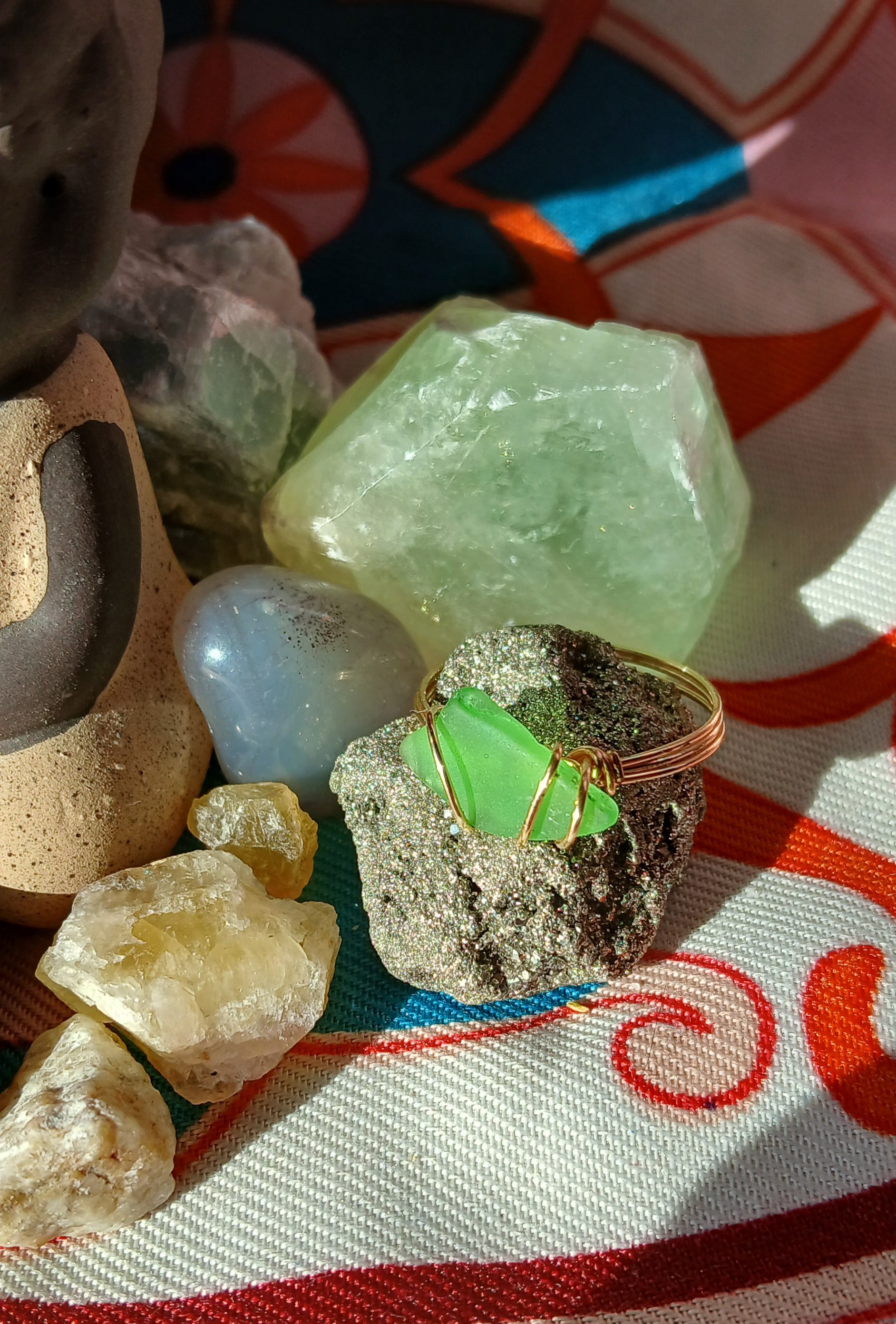Size 12 & 12.5 Hand-Crafted Sea glass rings Oahu Hawaii product image (2)