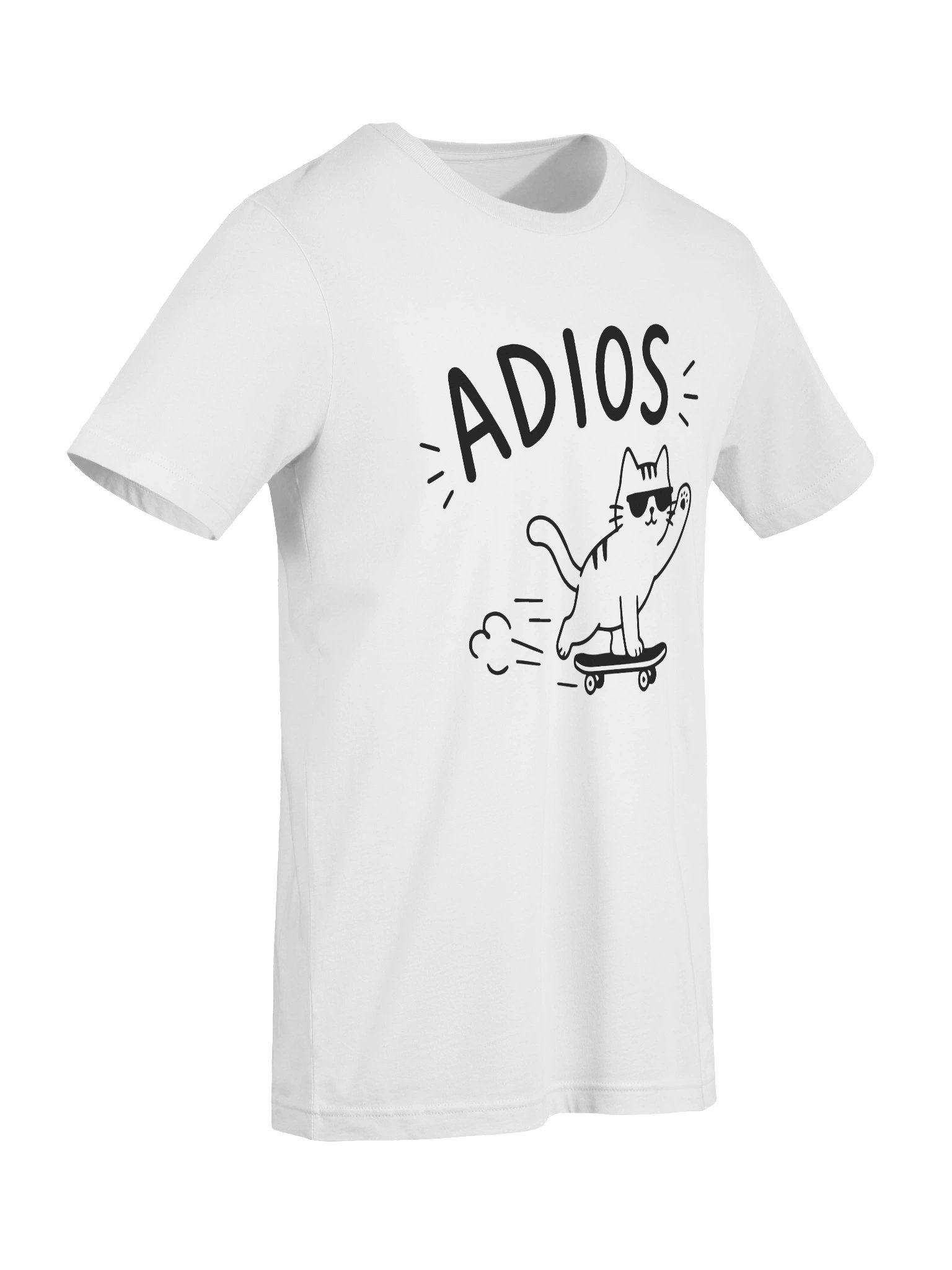 Adios Skater Cat T-Shirt | Funny Cat Skateboard Tee for Pet Lovers product image (8)