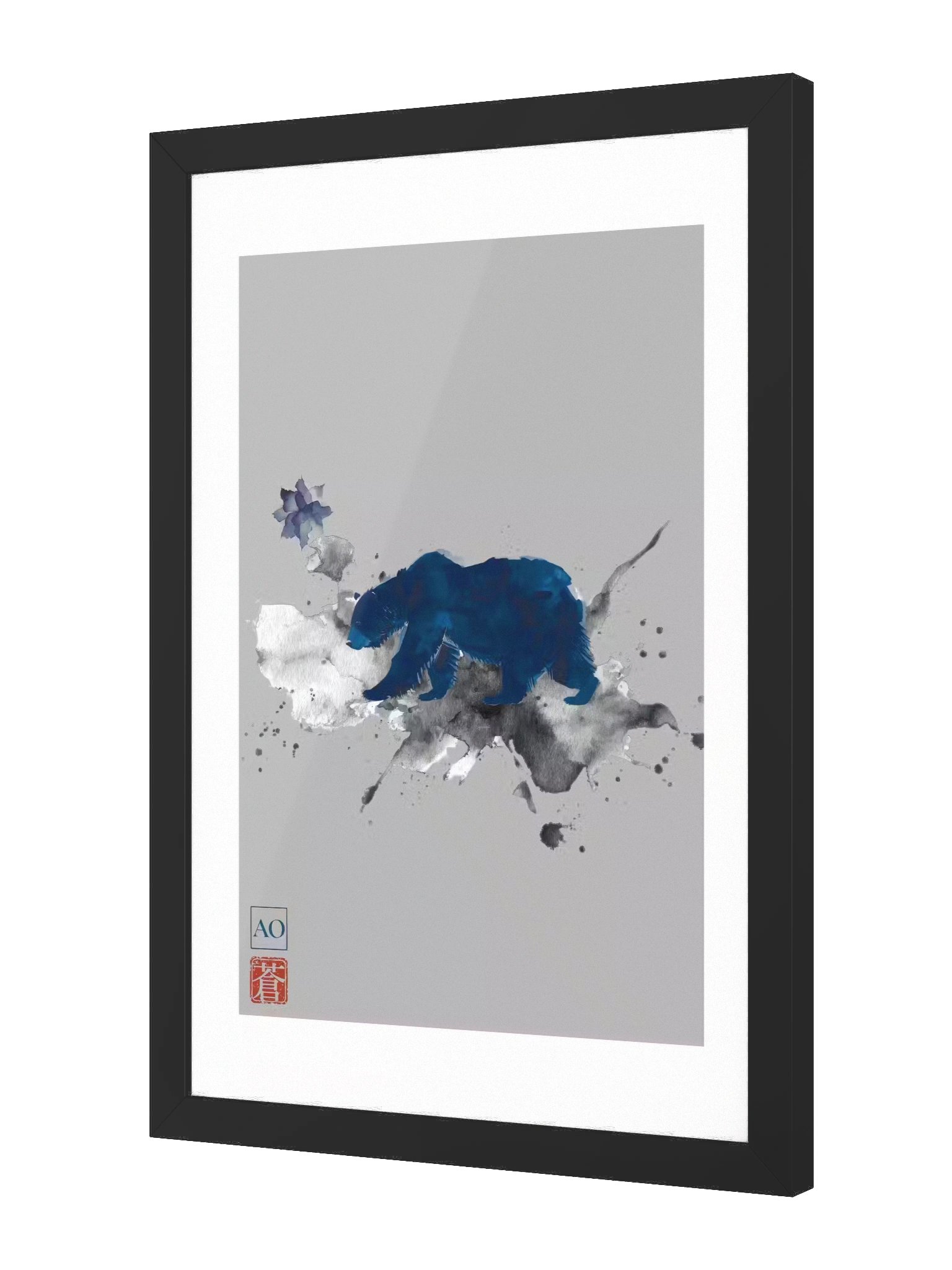 California Japanese Ink Art Print | Golden State Spirit No.09 | Framed Wall Art - AO Japan Blue product image (2)