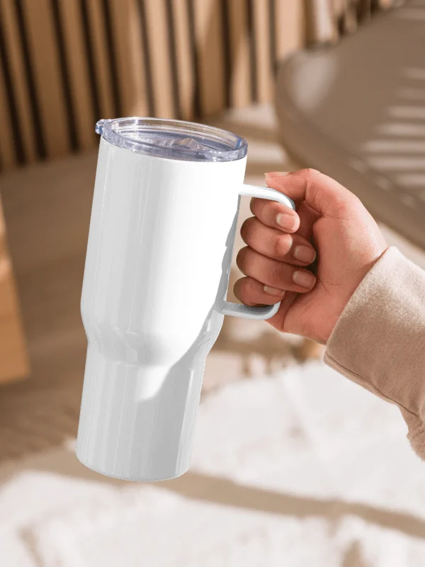 informed.now Travel Mug with Handle (Orange) product image (3)