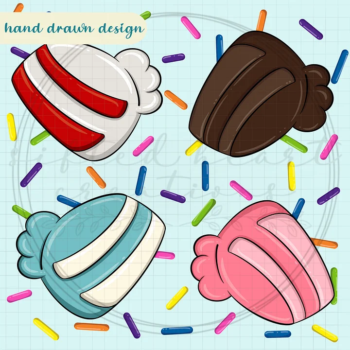 Birthday Cake Slices Seamless Pattern product image (1)