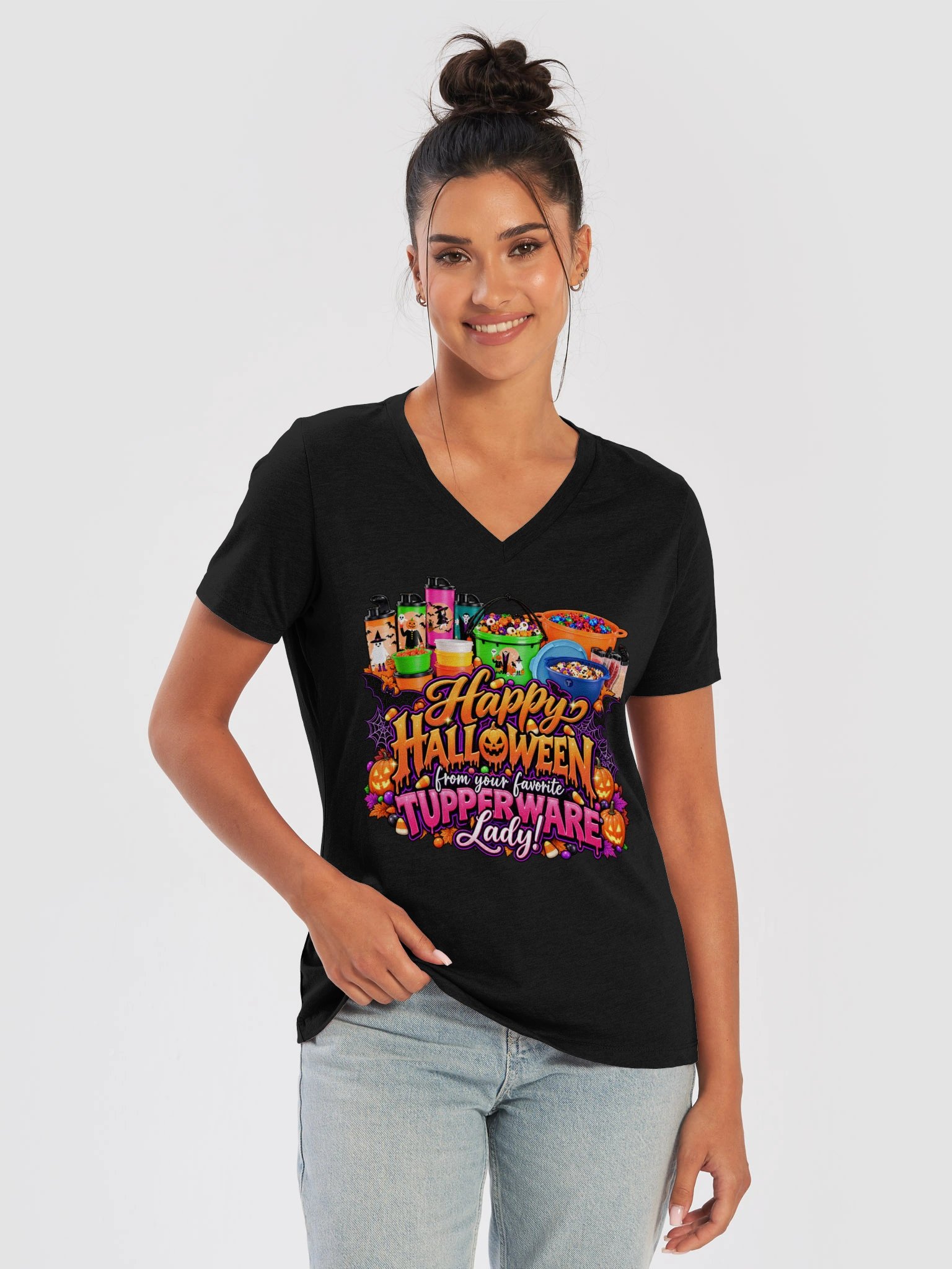 Halloween 2026 Tupperware V-Neck Tee product image (50)