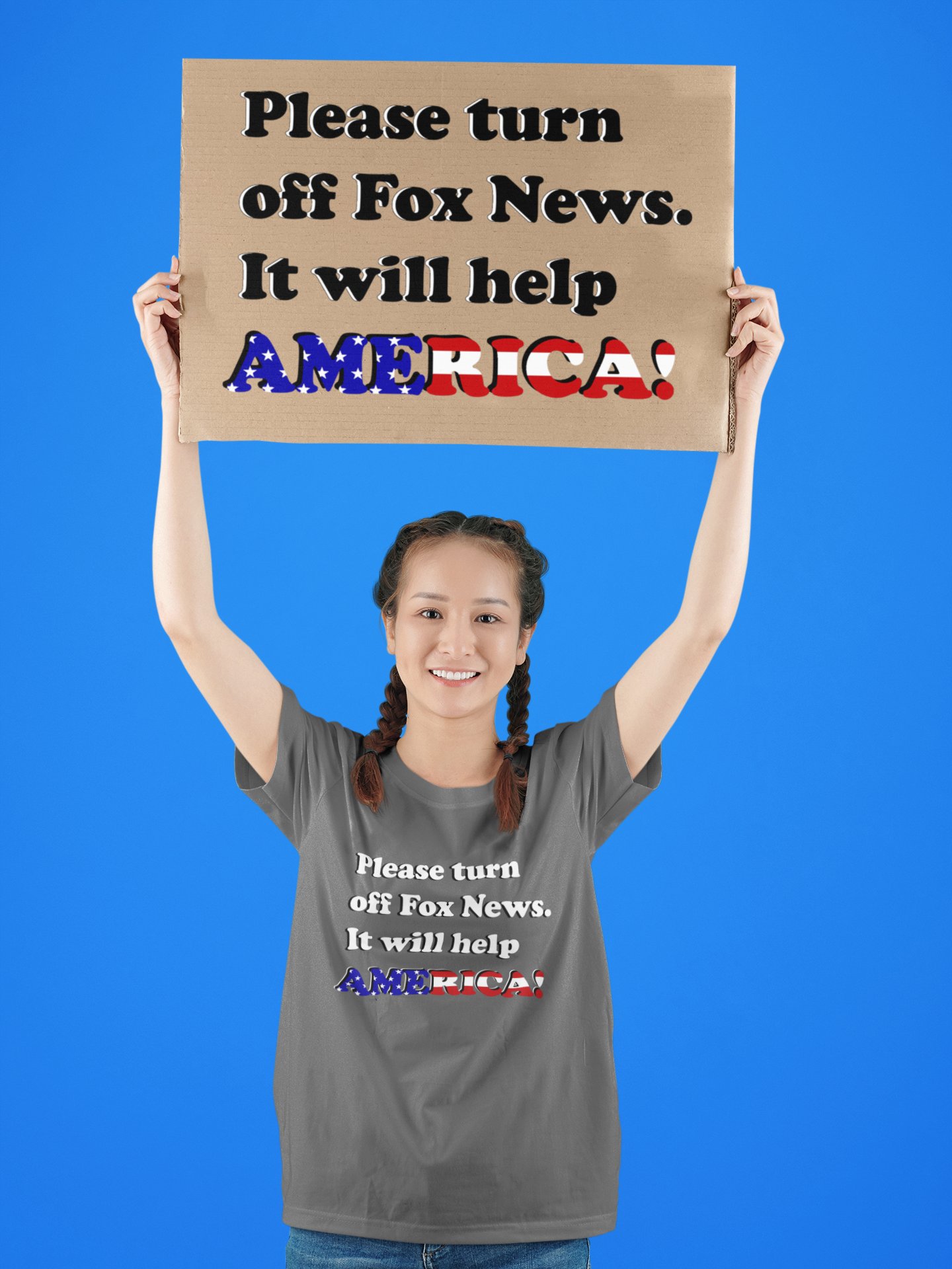 Please Turn Off Fox News Digital Download - Printable Anti-Fox News Graphic PNG product image (4)