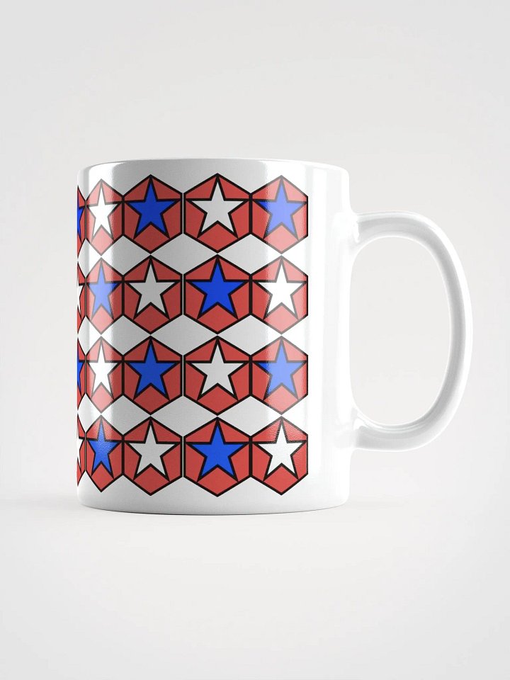 Stars Within Hexagons - Geometrical Design White Mug product image (8)
