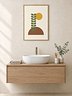 Olive Green Retro Plant Print | Boho Bathroom Wall Art