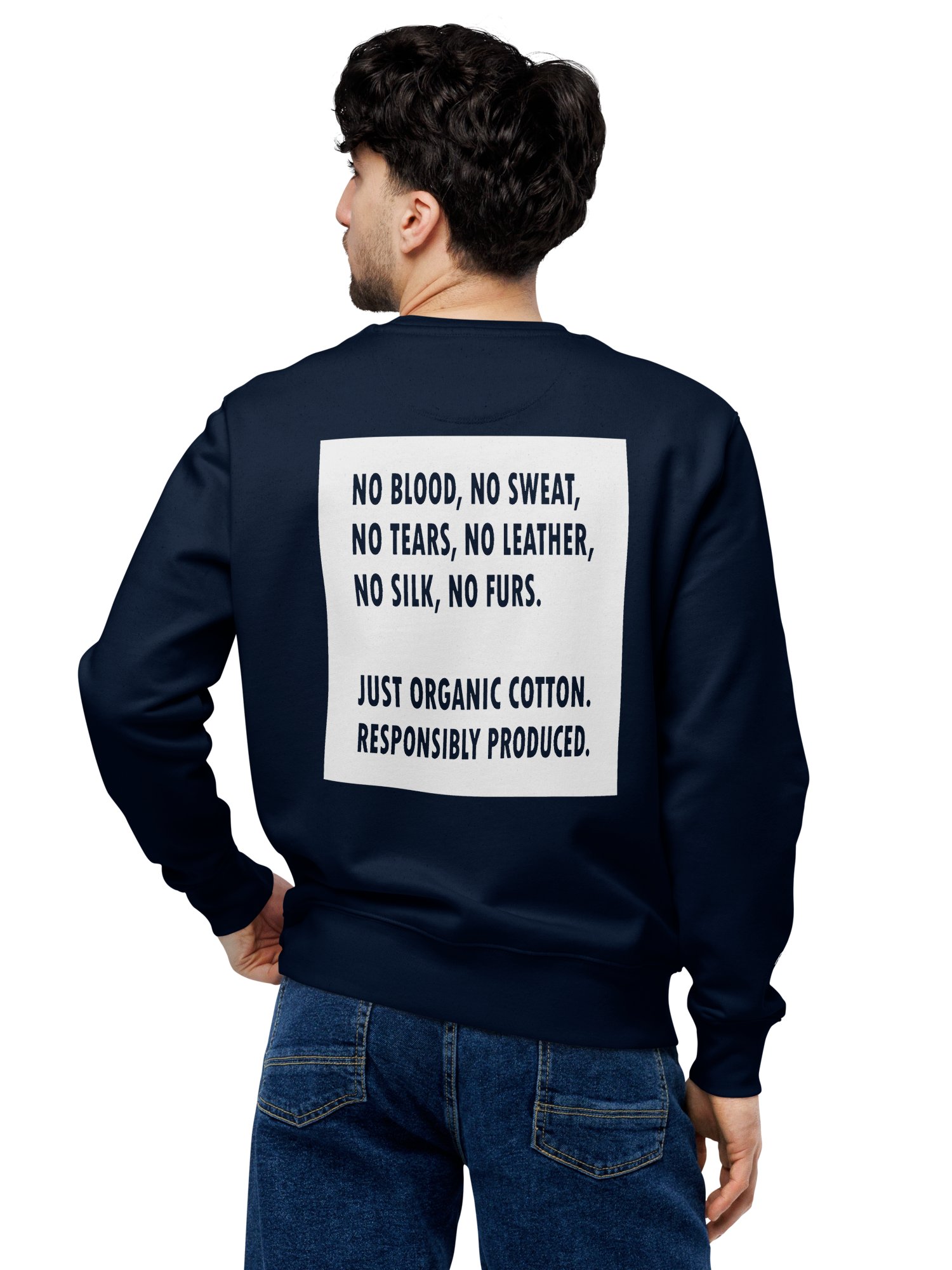 Embroidered Logo Sweatshirt in French Navy with Backprint product image (1)