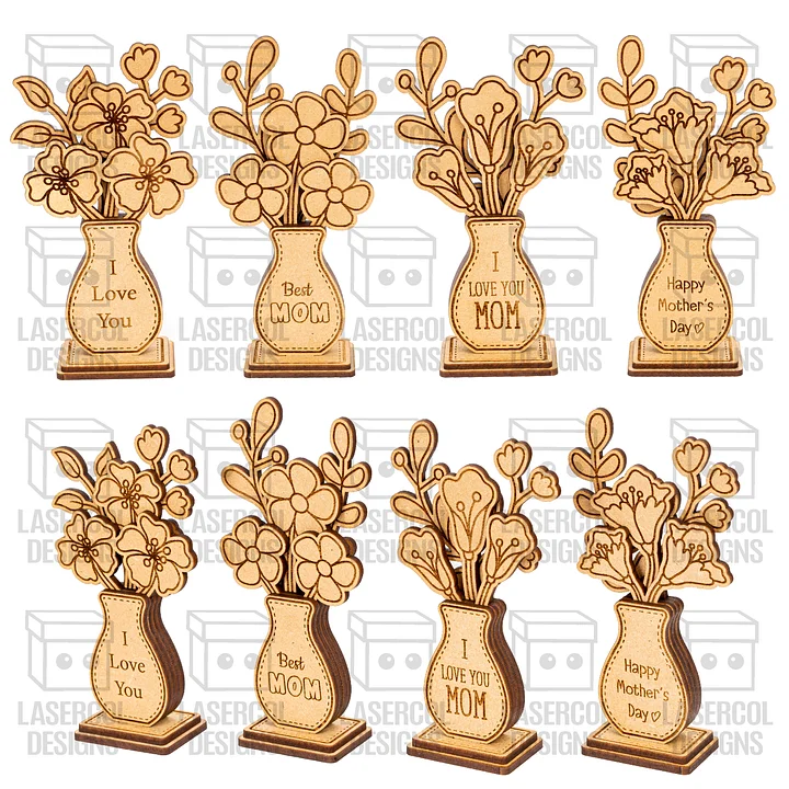 Mother's Day Flowers (2 Sizes, 4 Styles) - Laser Cut Files product image (2)