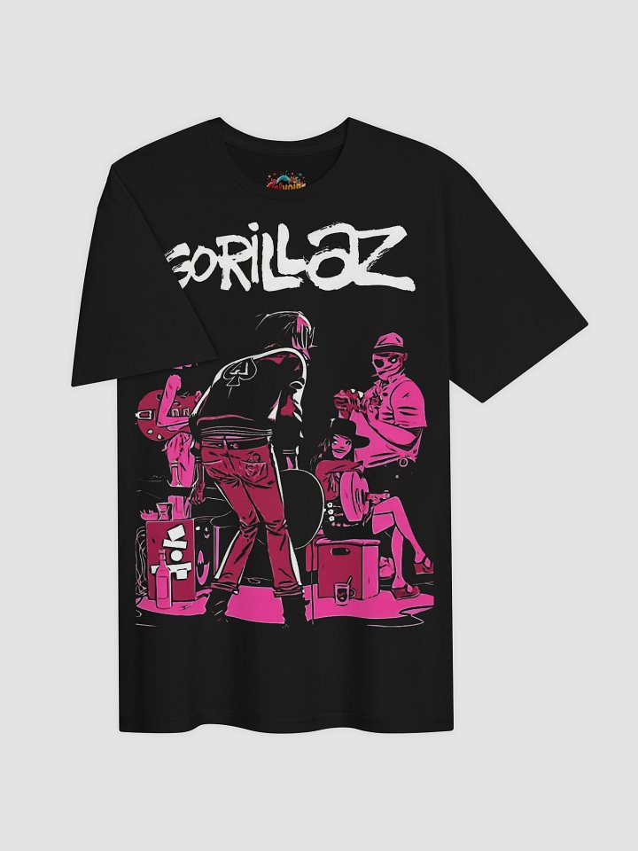 Gorillaz Graphic Tee | 2D Murdoc Noodle Russel Neon Pink Illustration | Animated Band Collector Shirt product image (2)