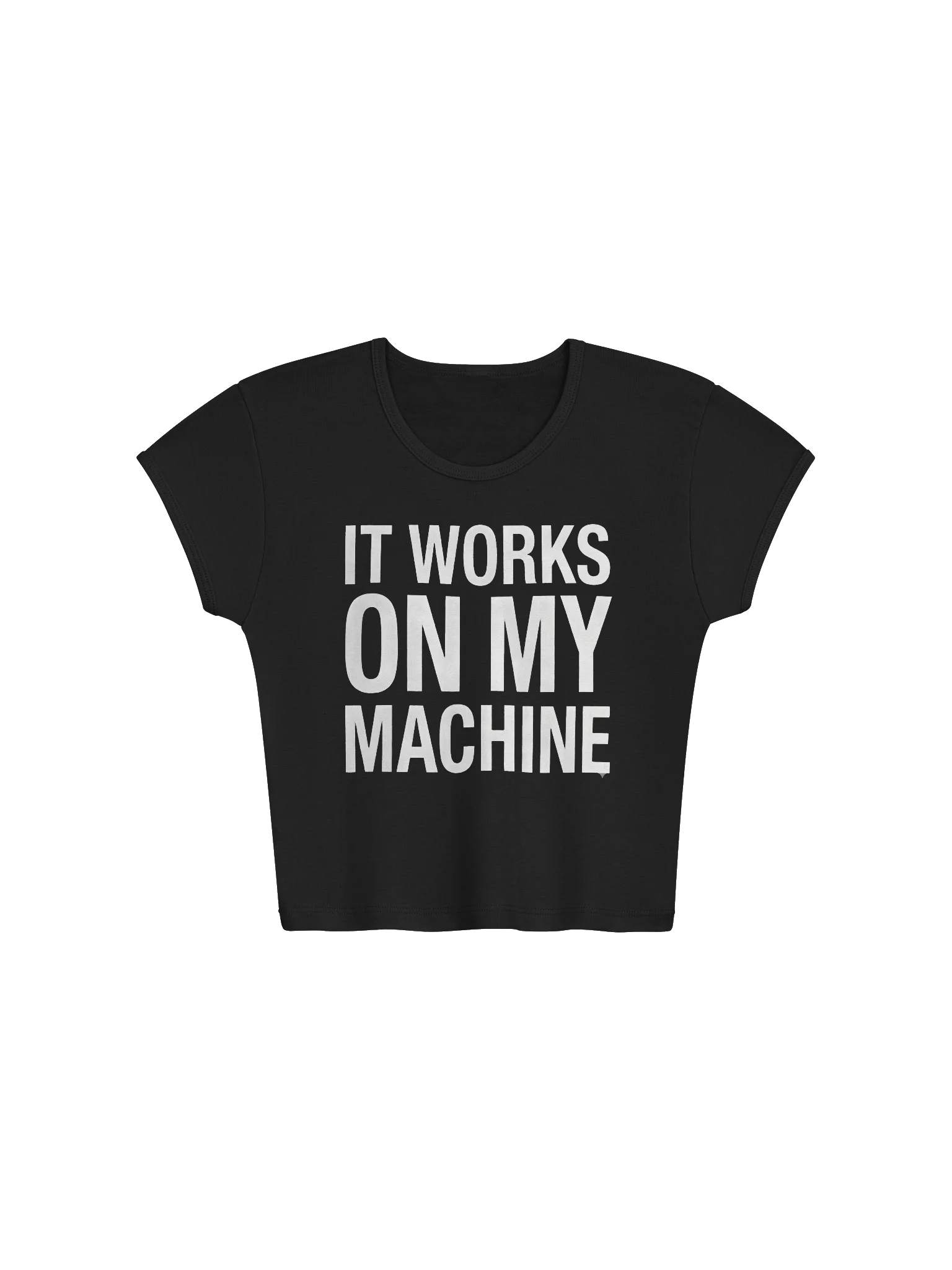 it works on my machine crop top product image (1)