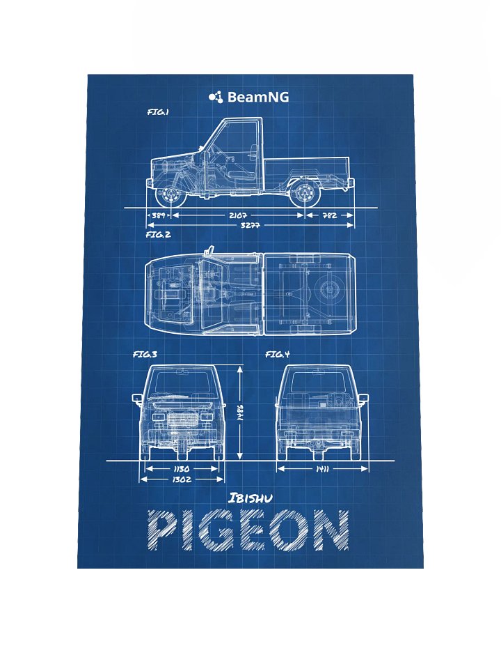 Ibishu Pigeon Blueprint Poster product image (1)
