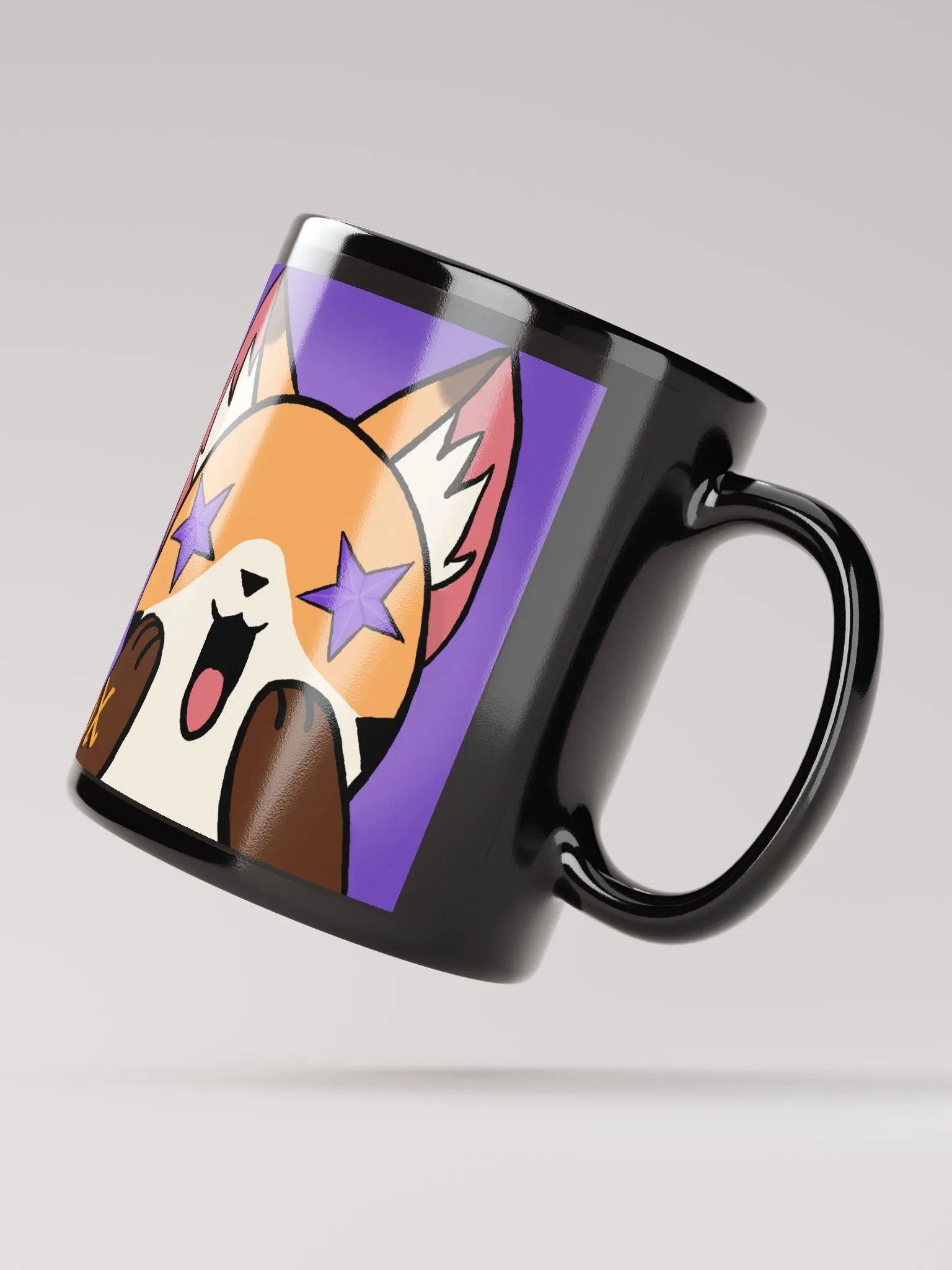 Wow Black Glossy Mug product image (2)
