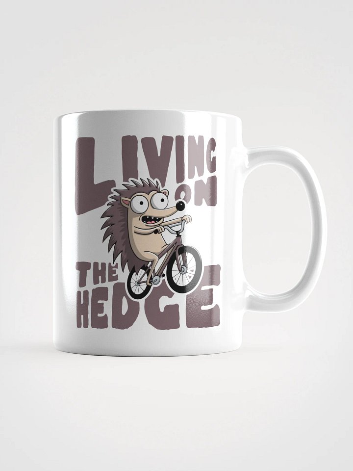 Living on the Hedge Funny Hedgehog Cycling mug – Cute Animal Pun mug for Bike Lovers product image (2)