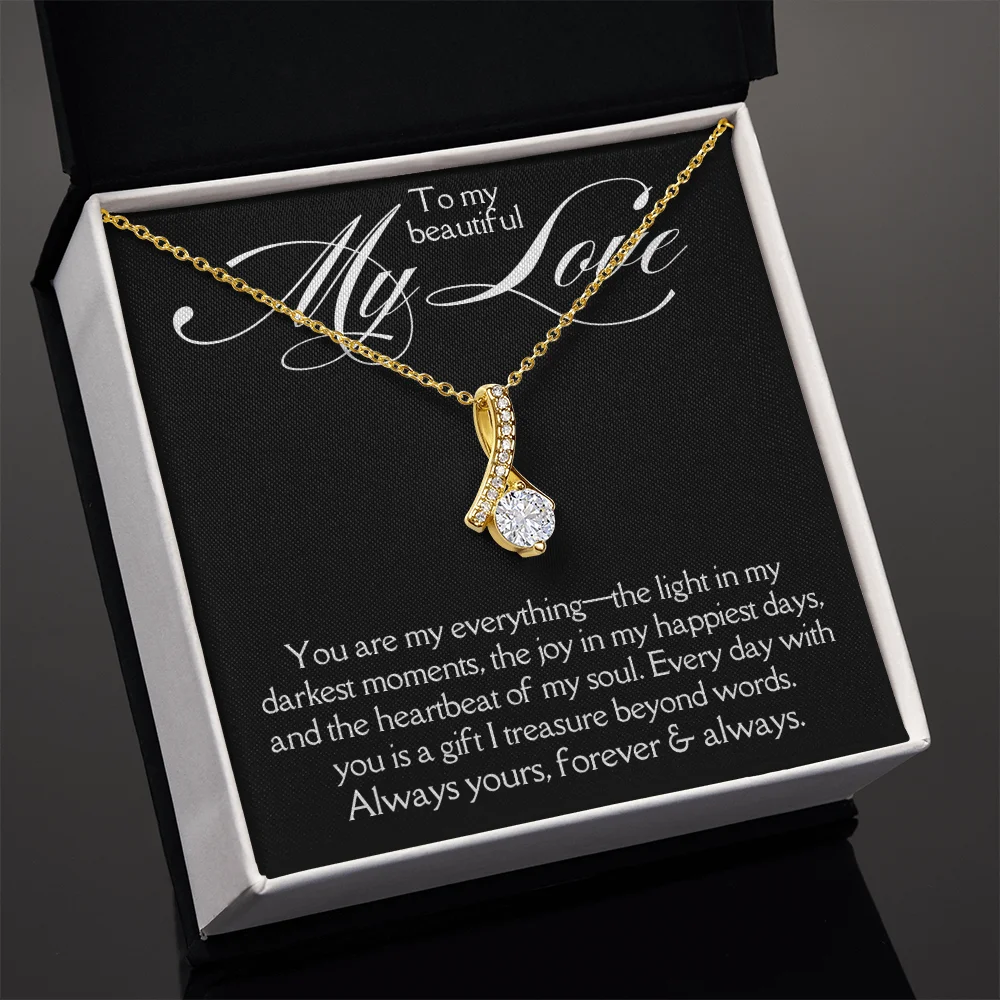 Dainty Ribbon-Shaped Pendant Necklace product image (1)