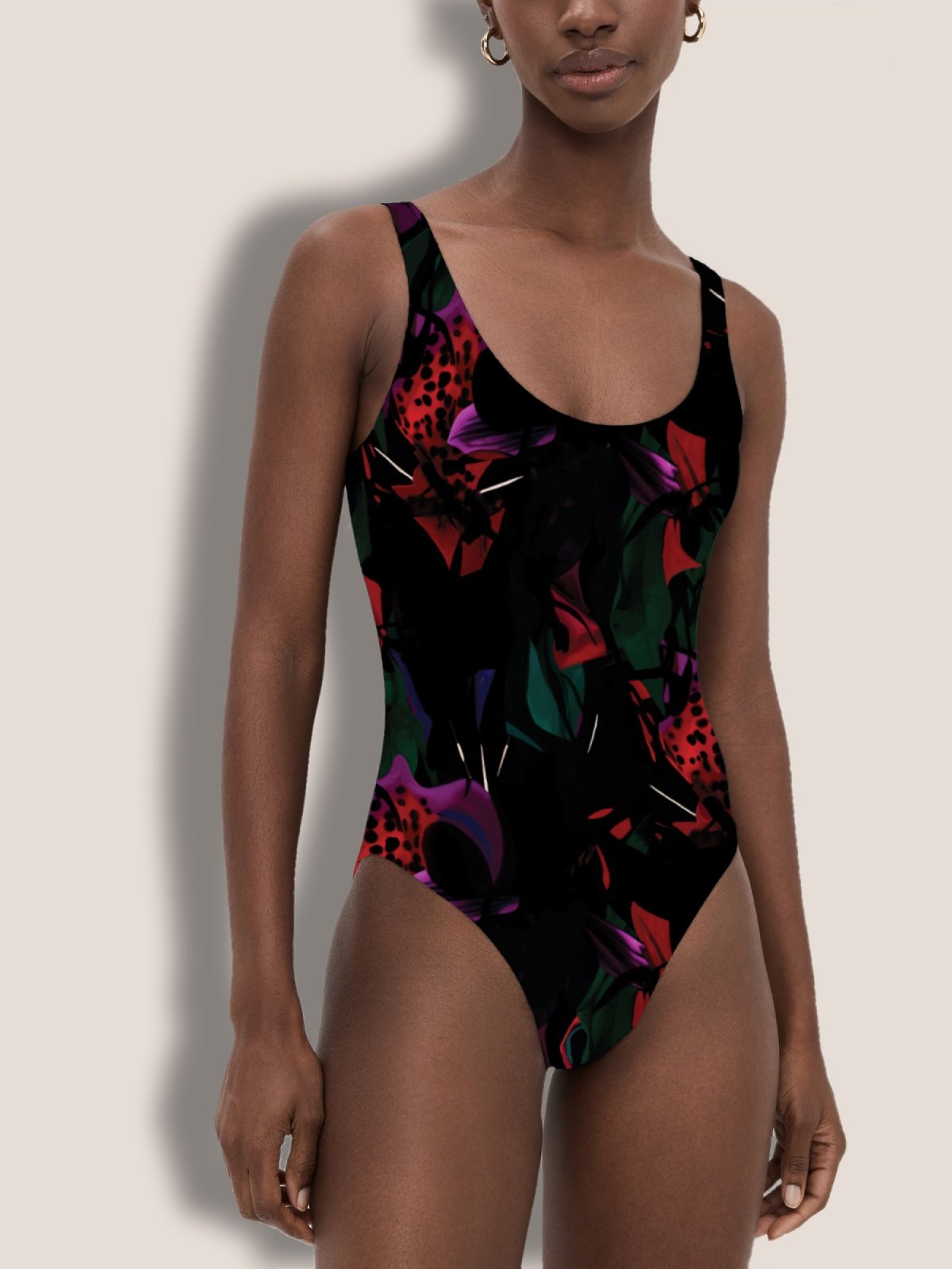 One-piece Swimsuit "Blosoom At Midnight" product image (1)
