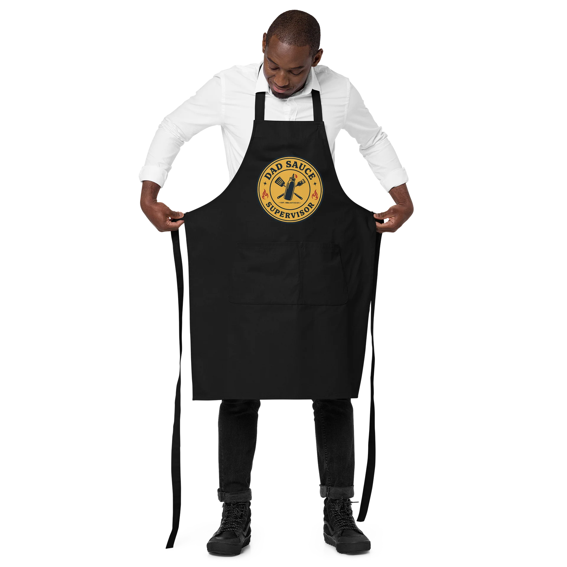 Dad Sauce Supervisor – Premium Embroidered BBQ Division Apron for Men Who Master the Grill product image (2)