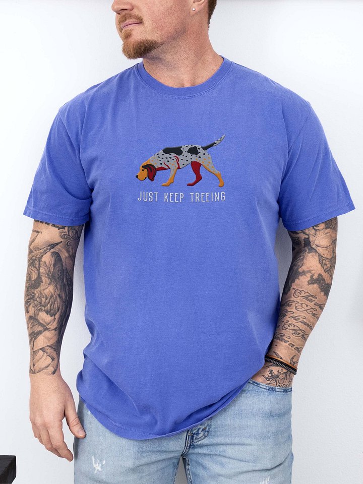 Just Keep Treeing T-Shirt(Embroidered) of an American English Coonhound product image (2)