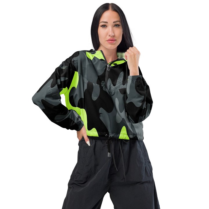Neon Camo Chic Cropped Windbreaker product image (1)