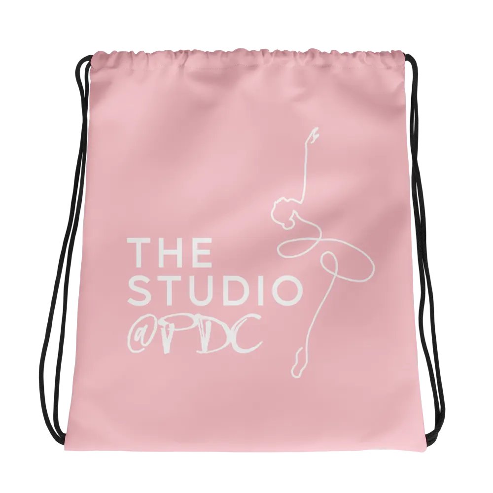 Drawstring Dance Bag | Pink with White Logo product image (1)