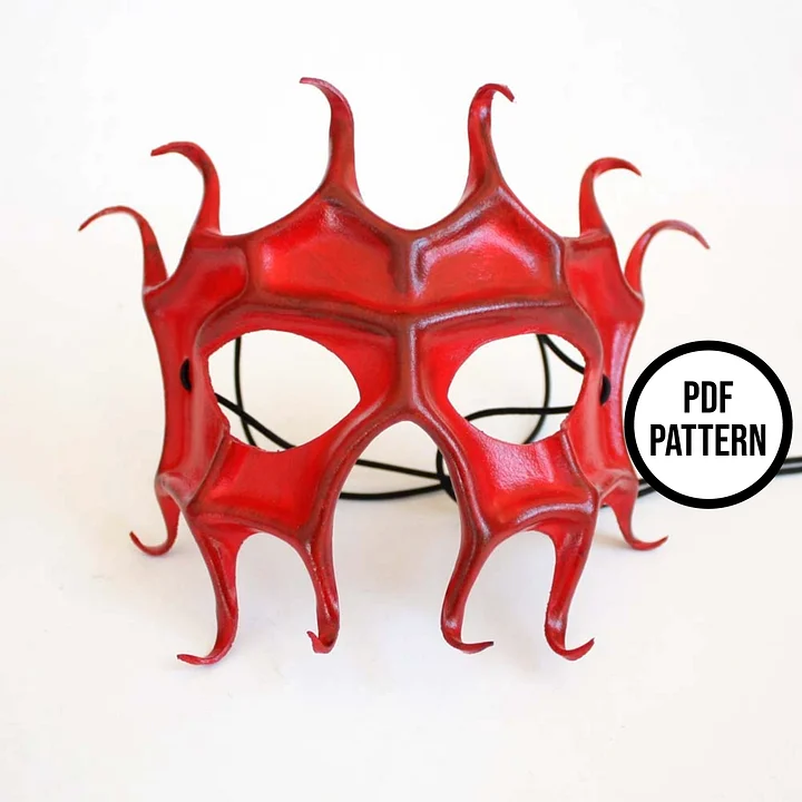 Leather Mask - PDF Pattern for Leatherwork product image (2)