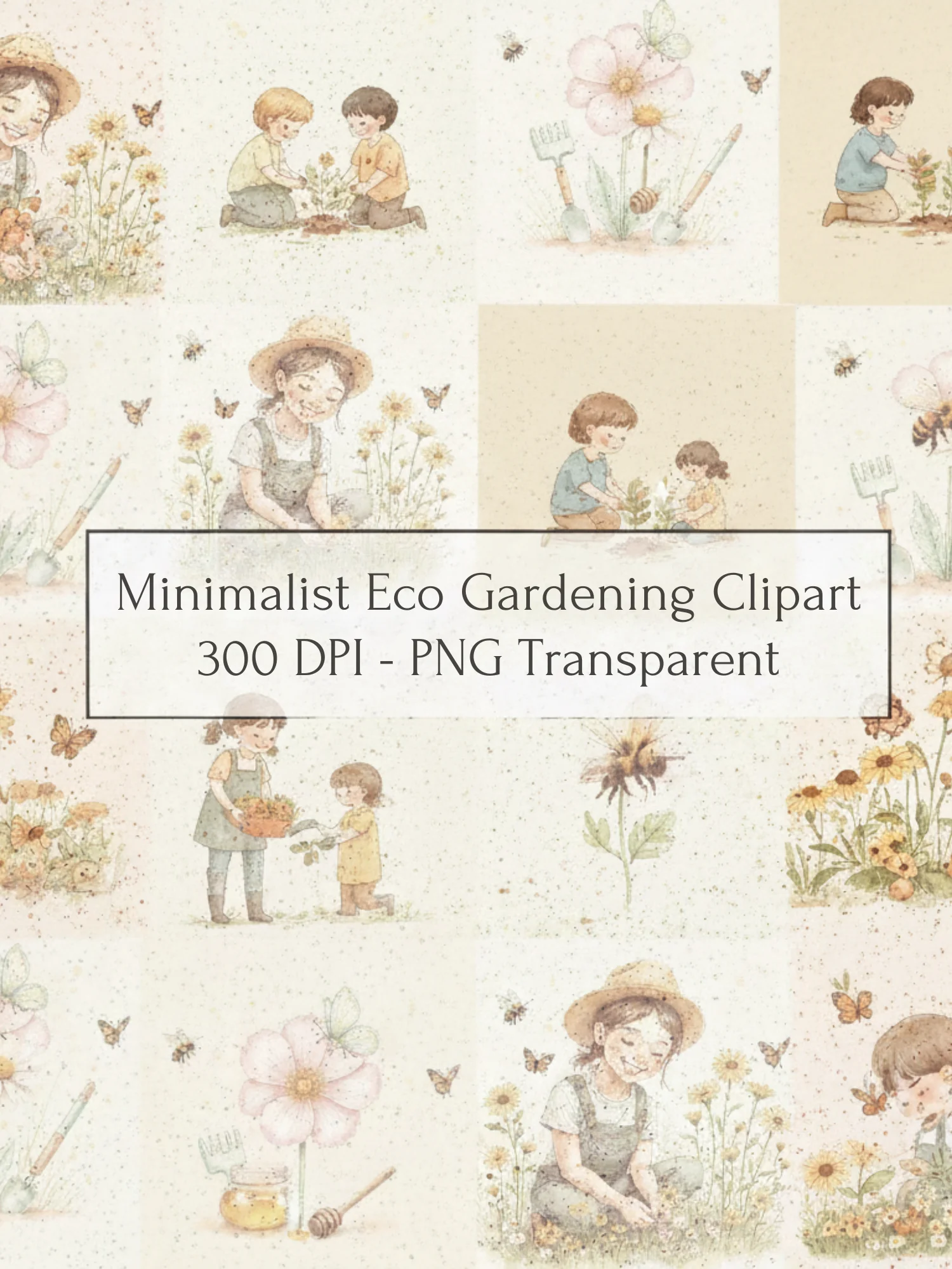 Minimalist Gardening Clipart Bundle | 115 Continuous Line Art PNGs | Eco Conscious Botanical Illustrations product image (1)