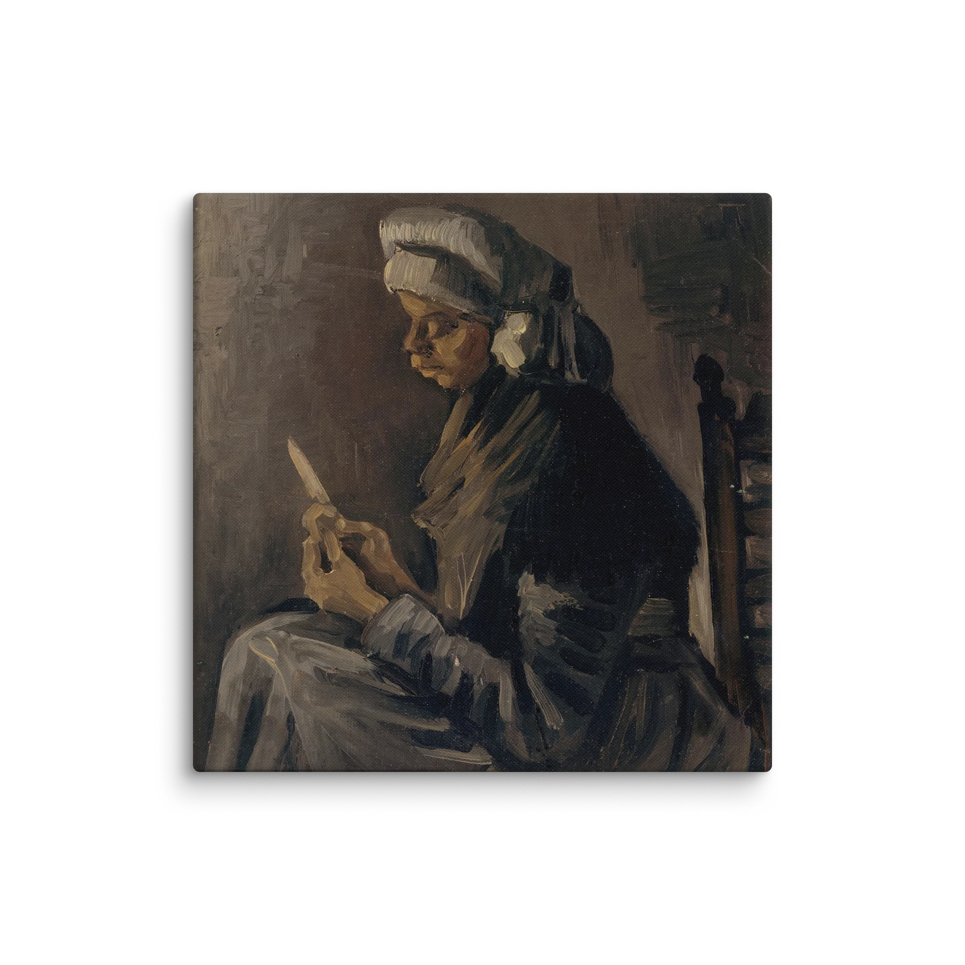 The Potato Peeler (reverse: Self-Portrait with a Straw Hat) [Vincent van Gogh] Canvas product image (2)