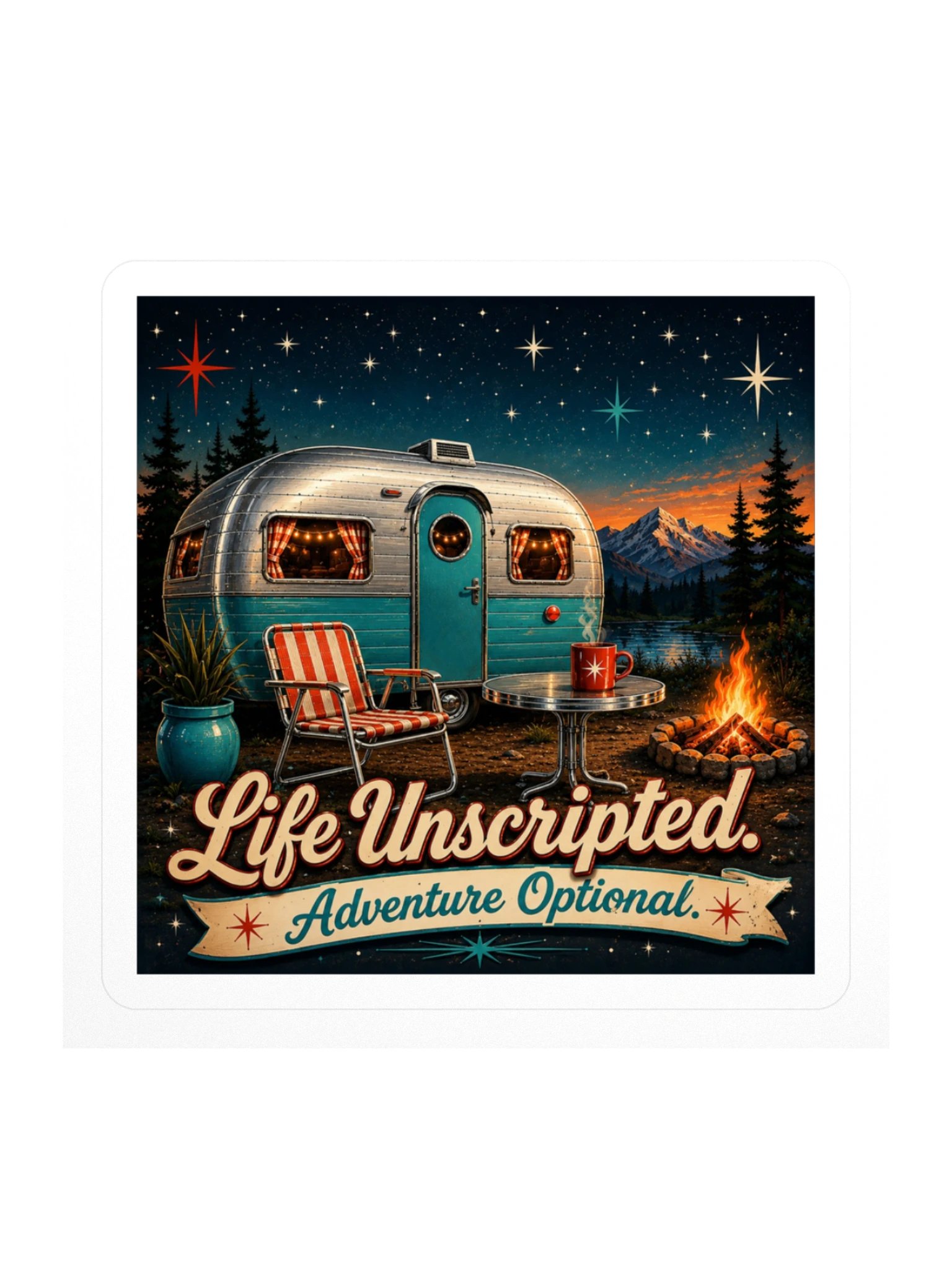 Life Unscripted. Adventure Optional. Sticker product image (1)