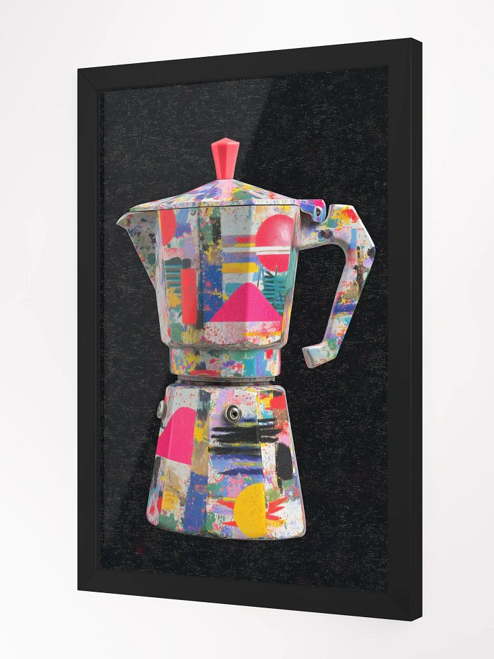 Coffee moka Pot Vibrant Matte Poster in Ayous Wood Frame product image (4)