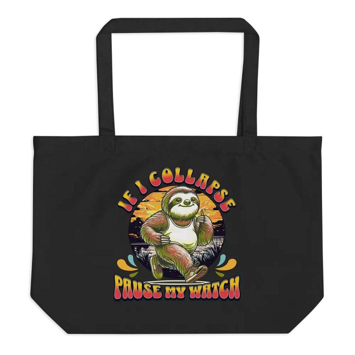 If I Collapse Pause My Watch Runner Sloth Sunset Tote product image (1)