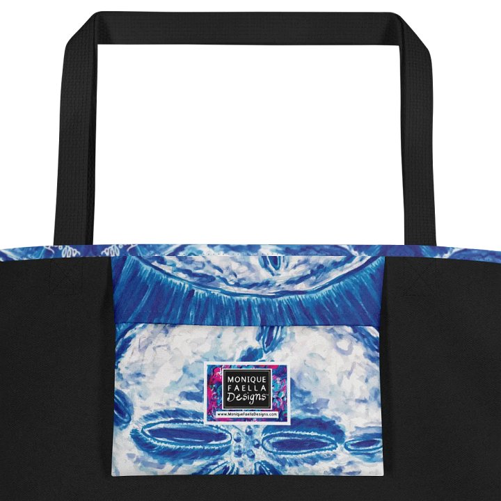 Sand Dollar Tie-Dye | Royal Blue & White Tote Bag | by Monique Faella Designs™ product image (2)