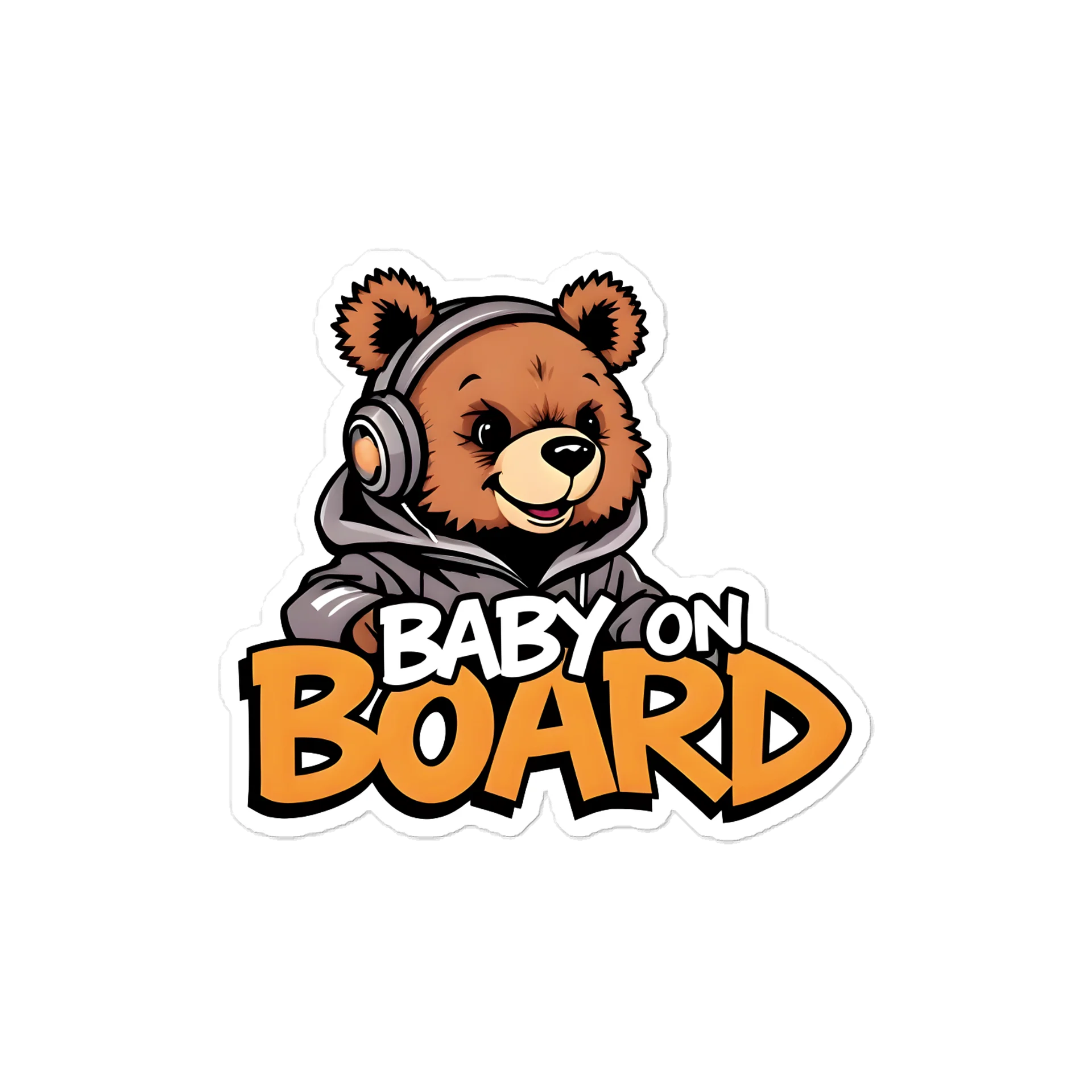 Cool Bear Urban Style Car Decal - 5x5 Premium Vinyl Sticker - Streetwear Inspire Bear with Headphones Graphic for Cars and Jeeps product image (1)