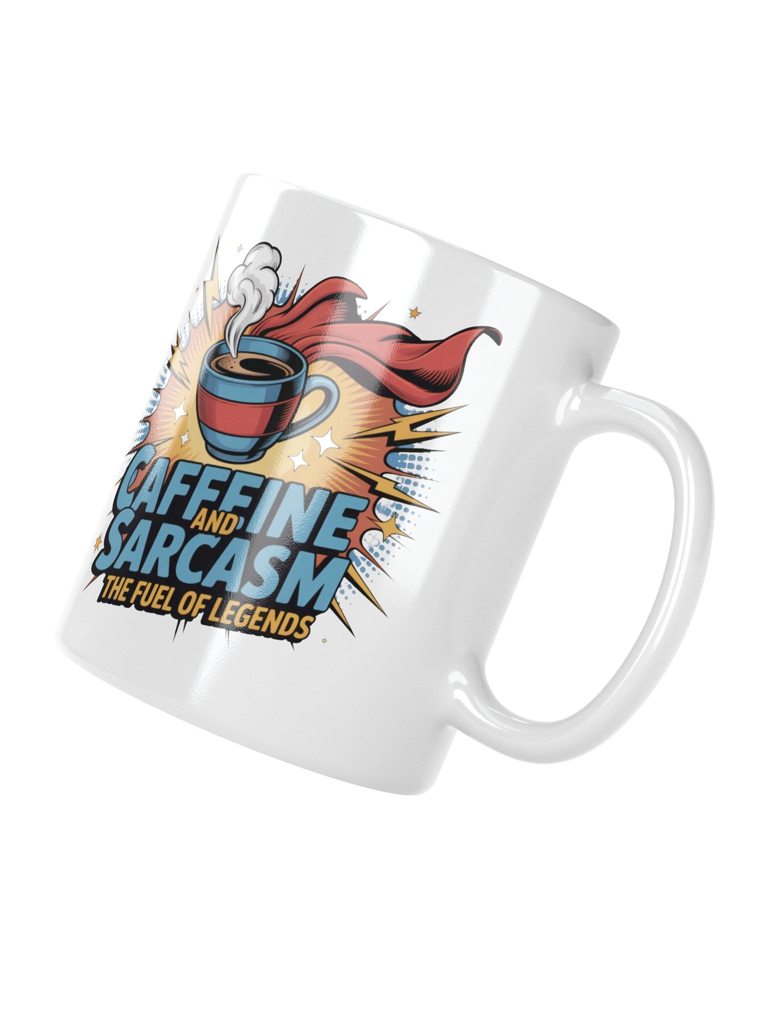 Caffeine and Sarcasm Funny Coffee Mug – Superhero Energy product image (4)