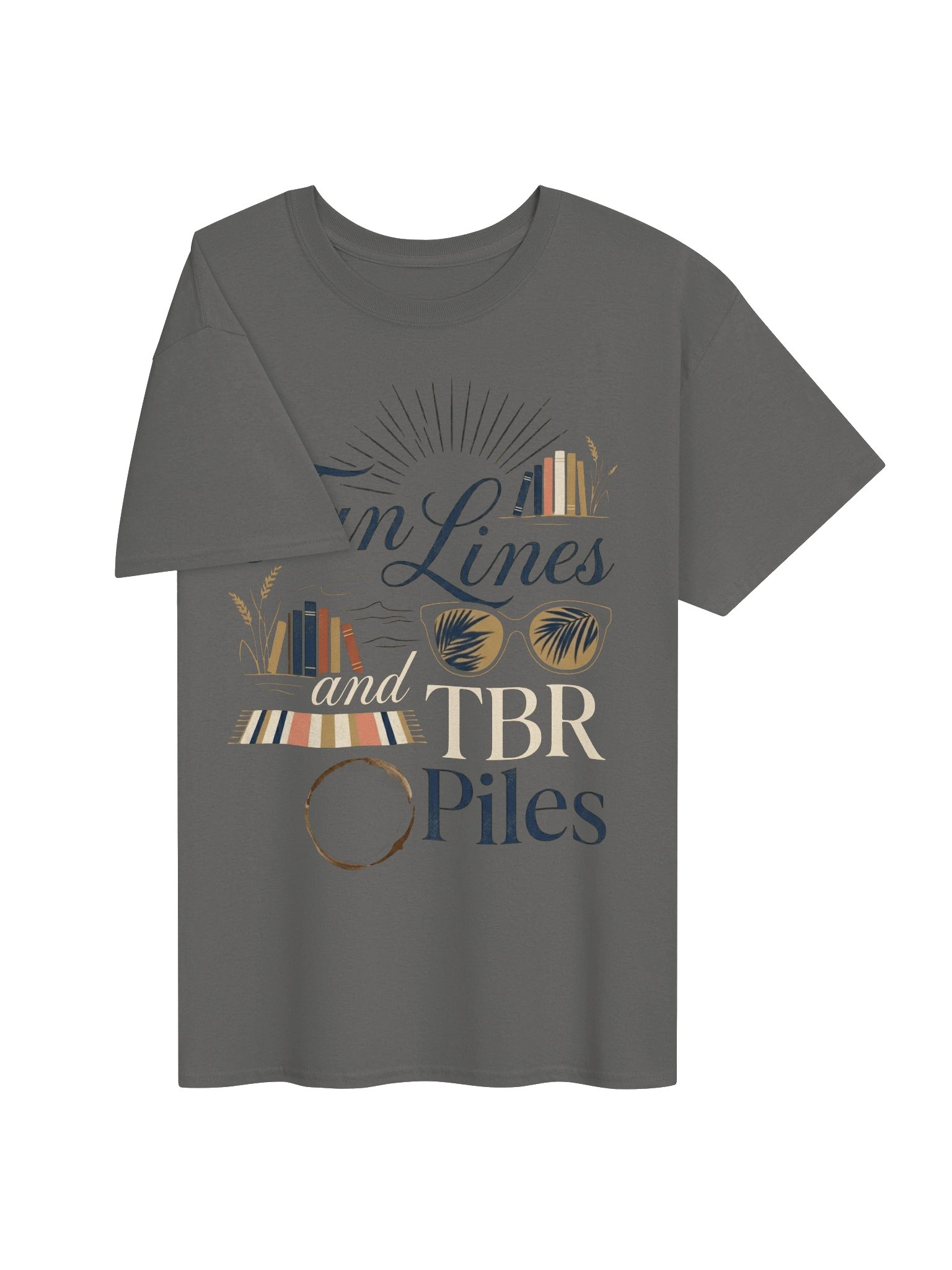 Tan Lines and TBR Piles Summer Beach Reader T-Shirt for Book Lovers product image (3)
