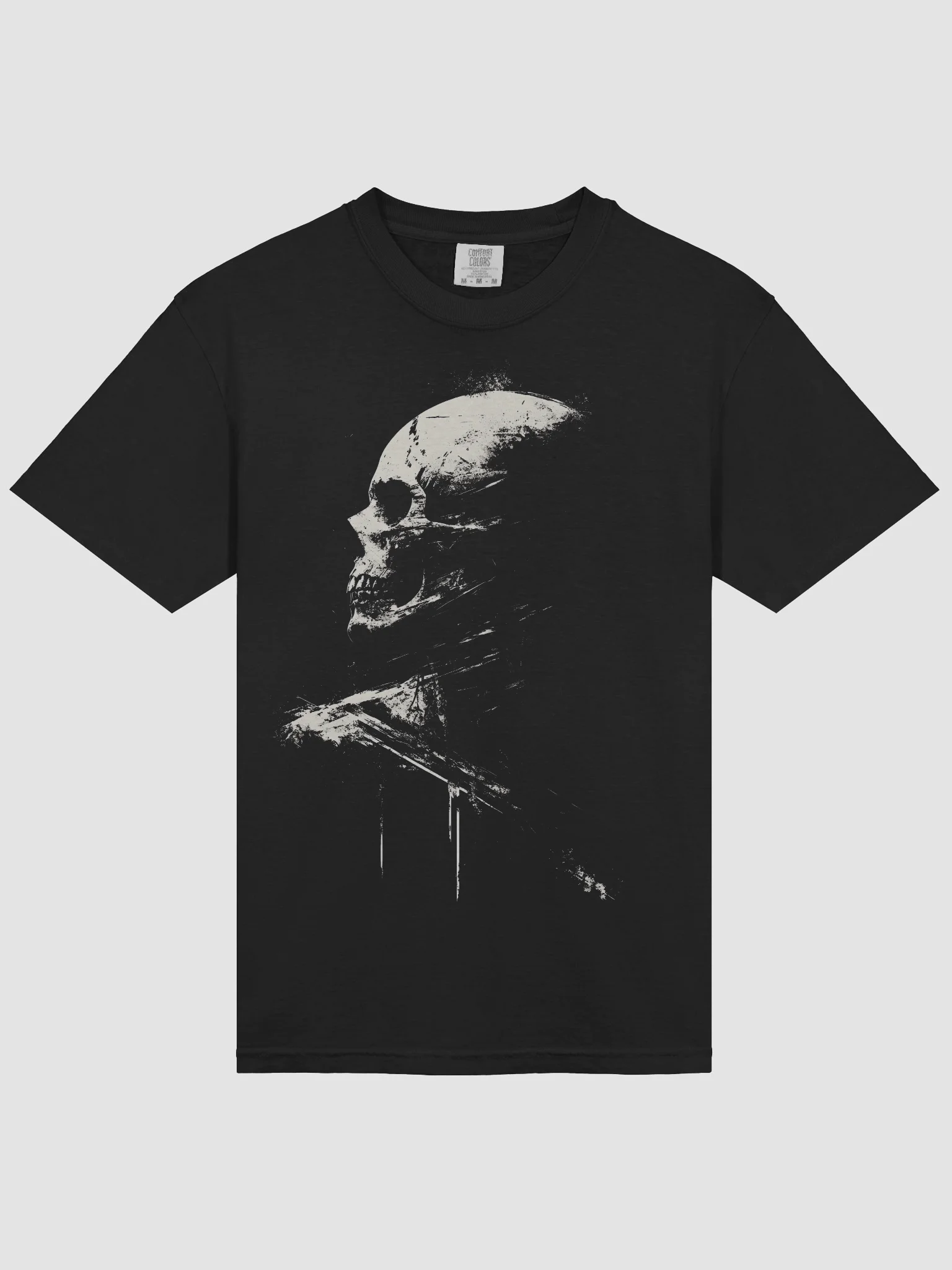 Skull Side Profile Black Graphic T-Shirt product image (3)