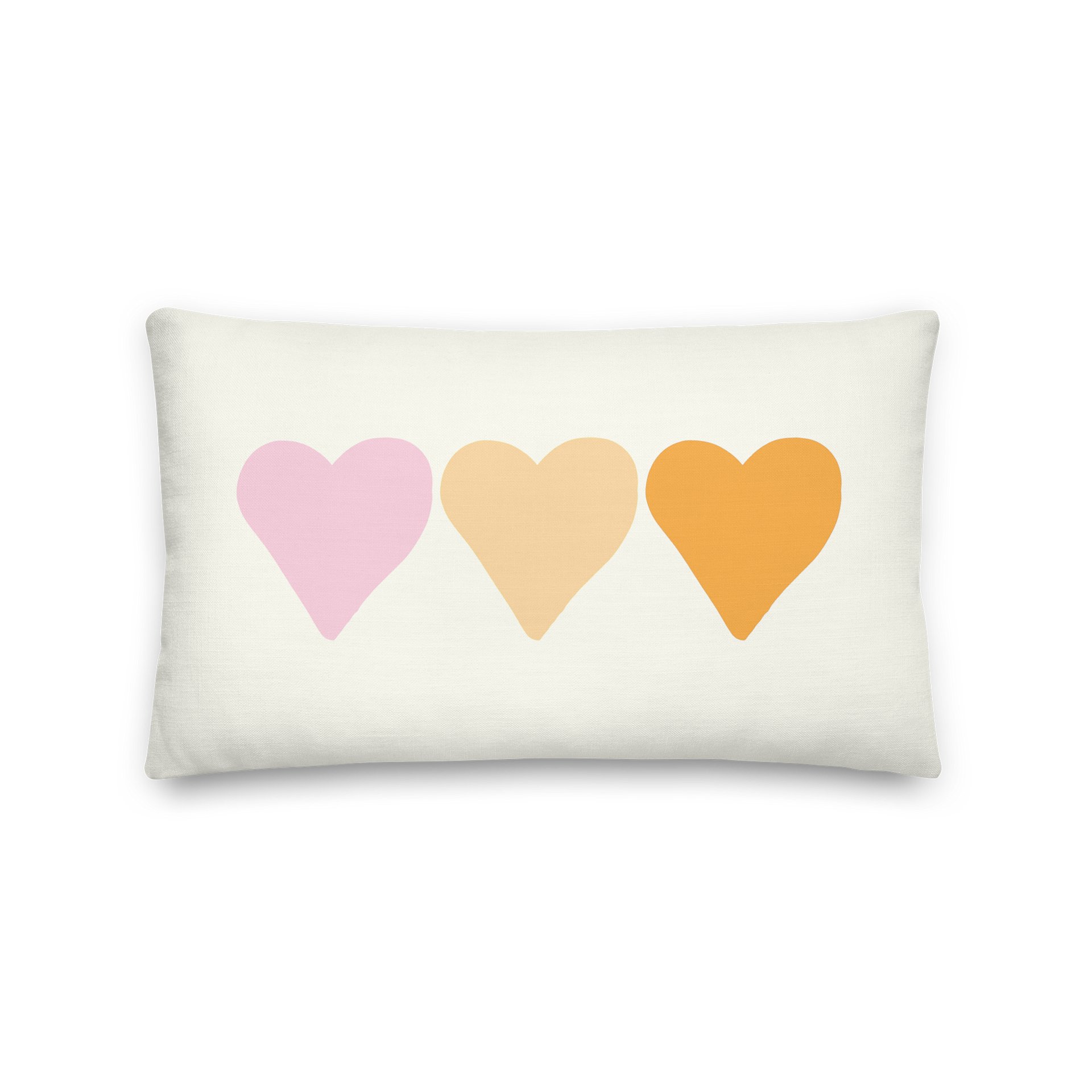 CUTE PASTEL HEARTS PINK YELLOW THROW PILLOW product image (3)