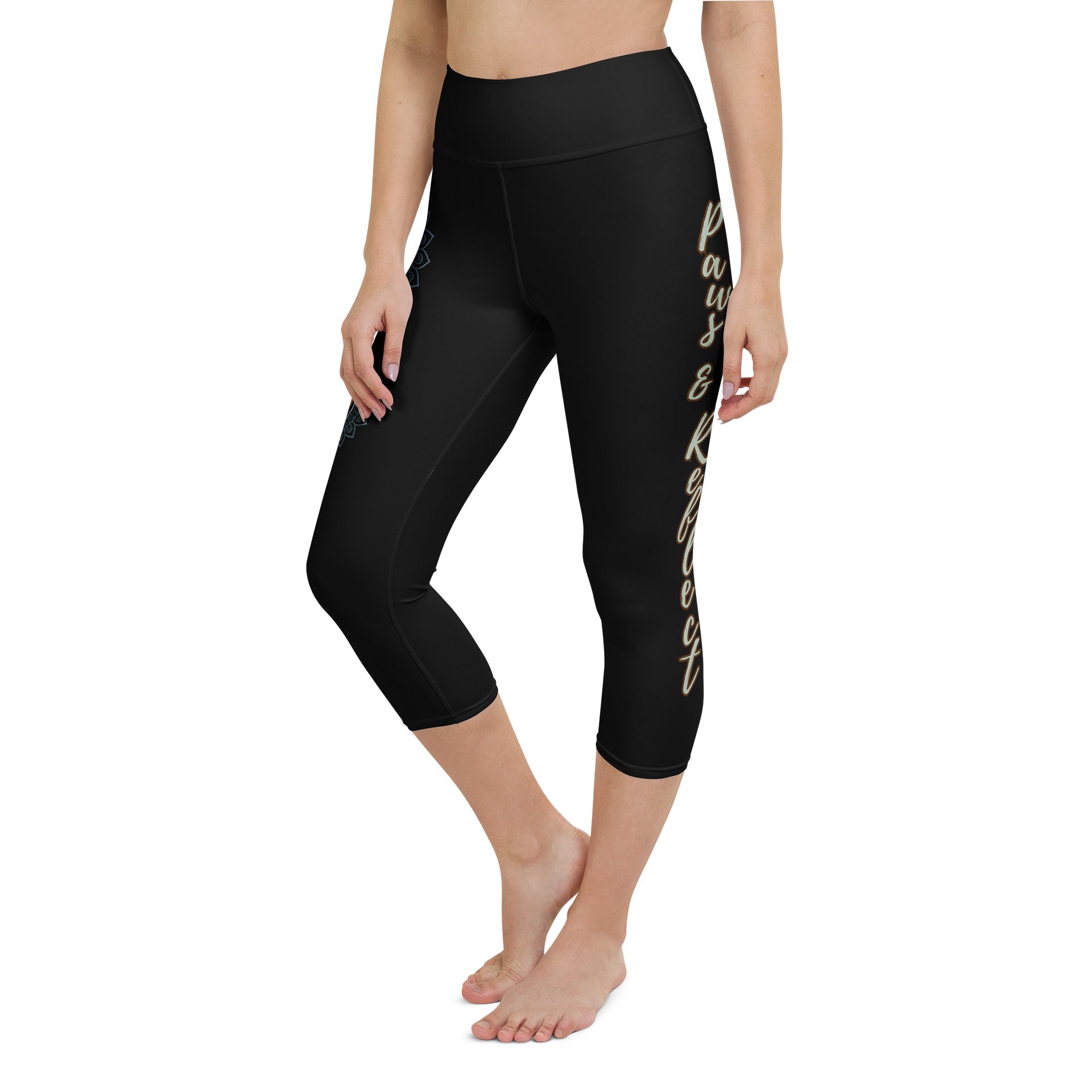 Paws and Reflect Mandala Paw Print Yoga Capri Leggings product image (4)